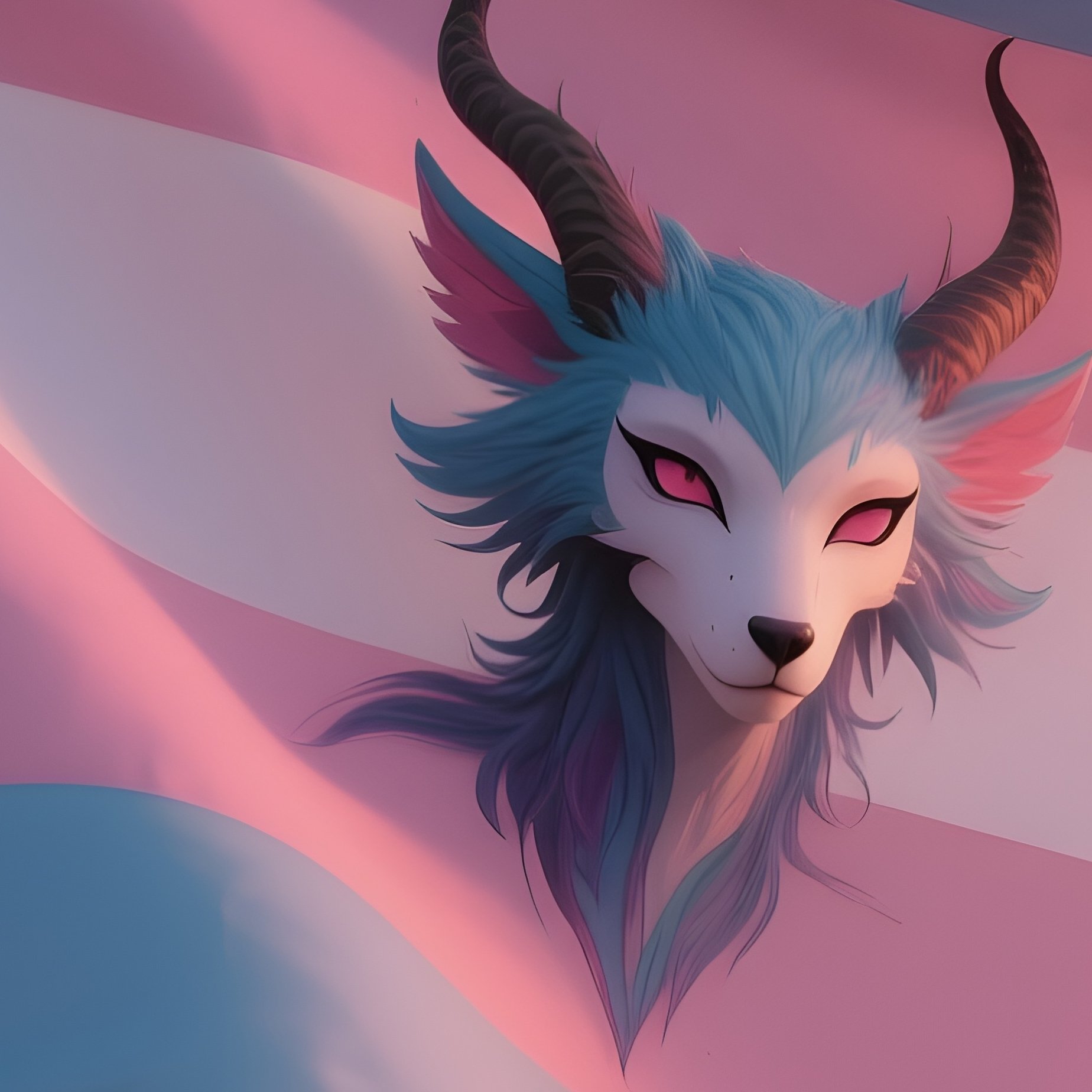 A Photorealistic Genderfae Flag Waving Under A Soft Pastel Sunset Sky. - Full Resolution Quality Preview