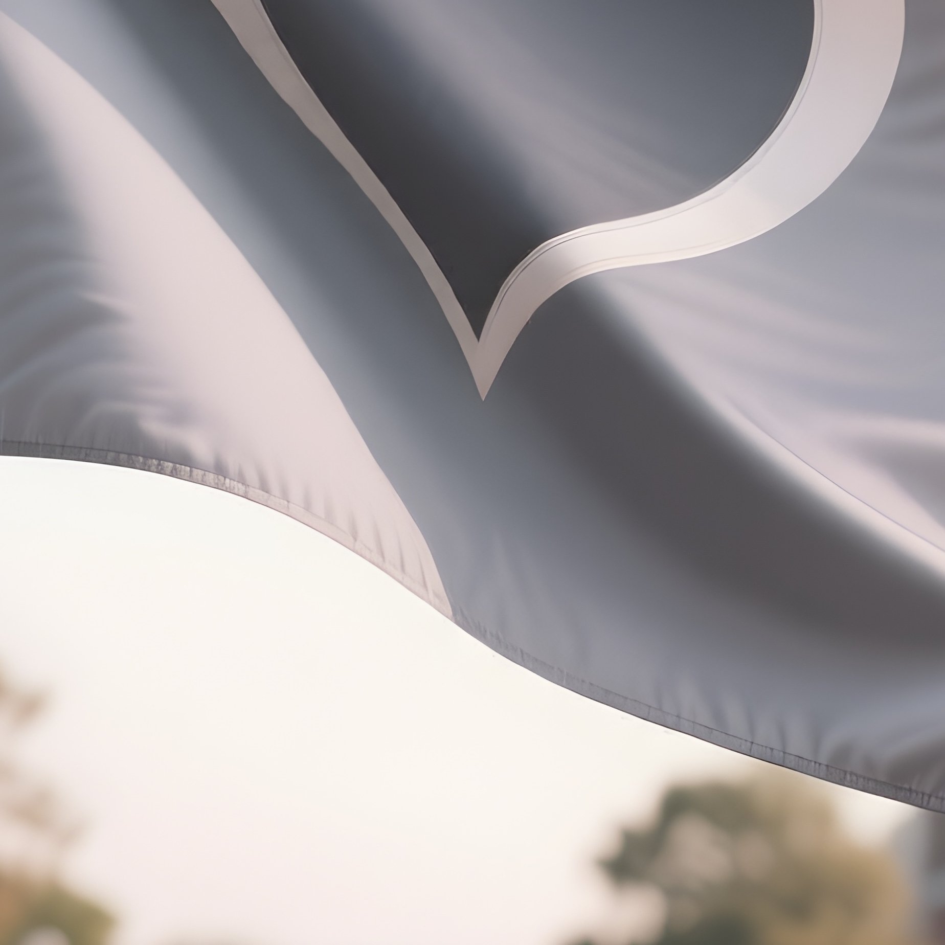 A Photorealistic Greyromantic Flag Fluttering Softly Along A Quiet Residential Street. - Full Resolution Quality Preview