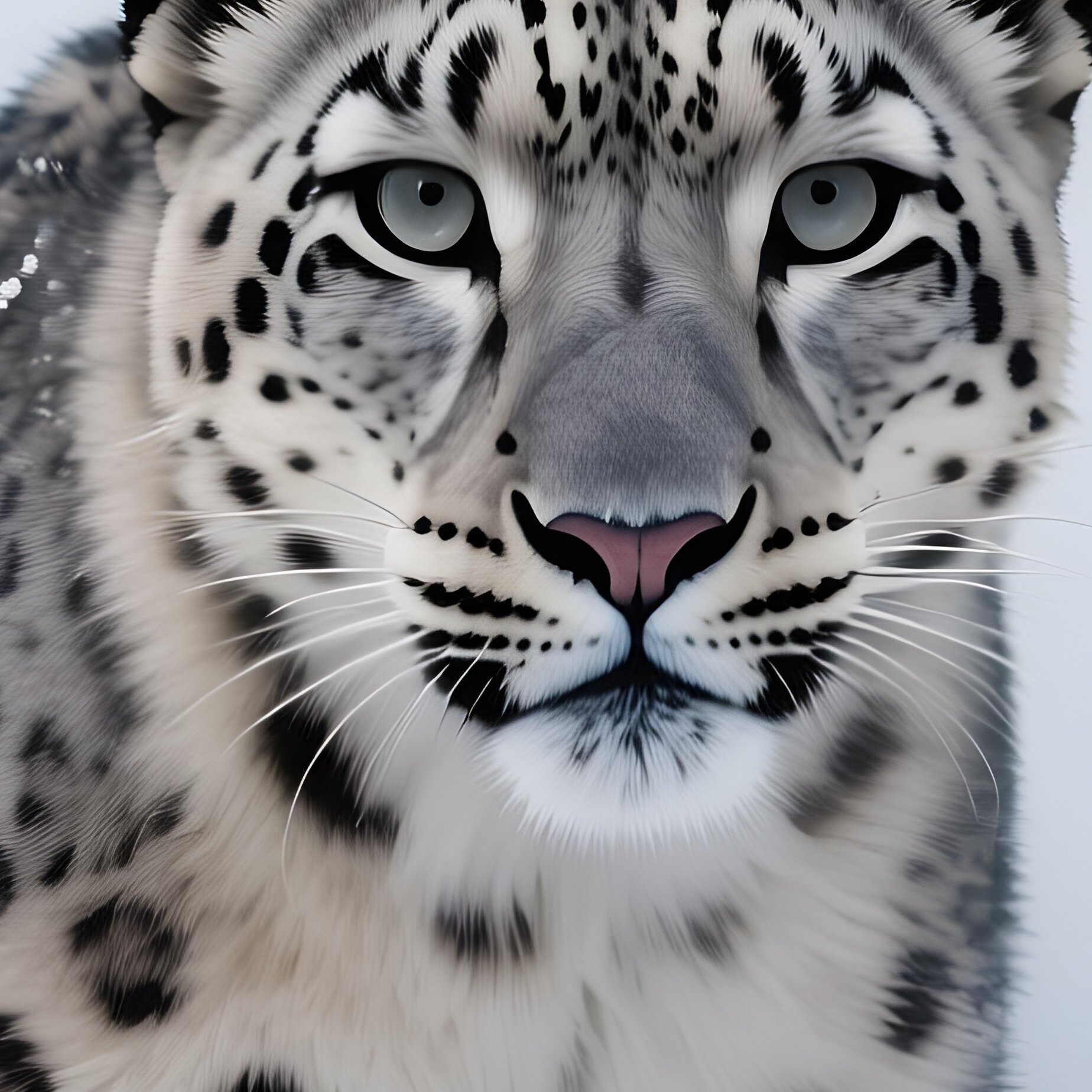 A Photorealistic Image Of A Snow Leopard Emerging Silently From Swirling Mountain Fog. - Full Resolution Quality Preview