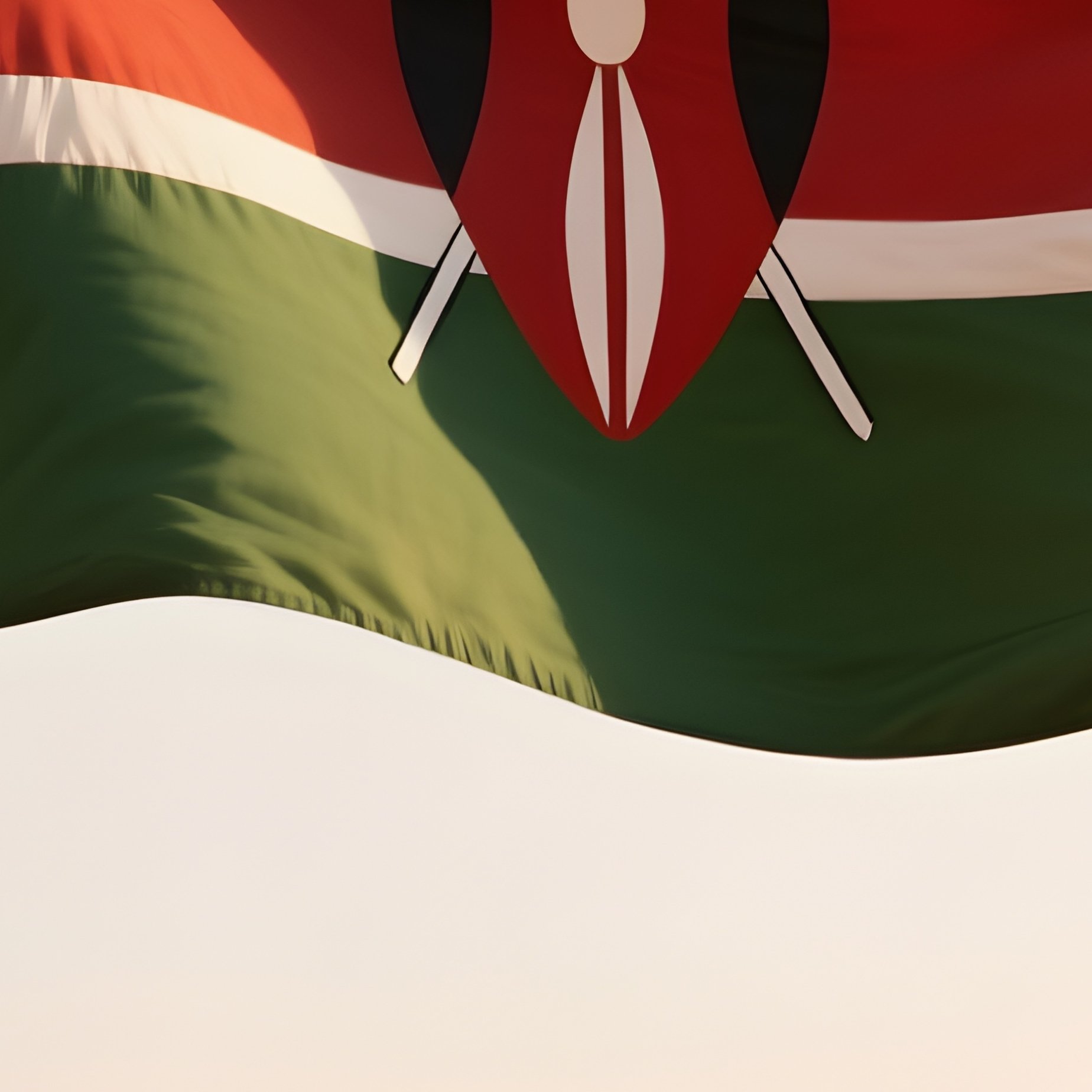 A Photorealistic Kenyan Flag Waving Over A Golden Savannah With Distant Acacia Trees. - Full Resolution Quality Preview