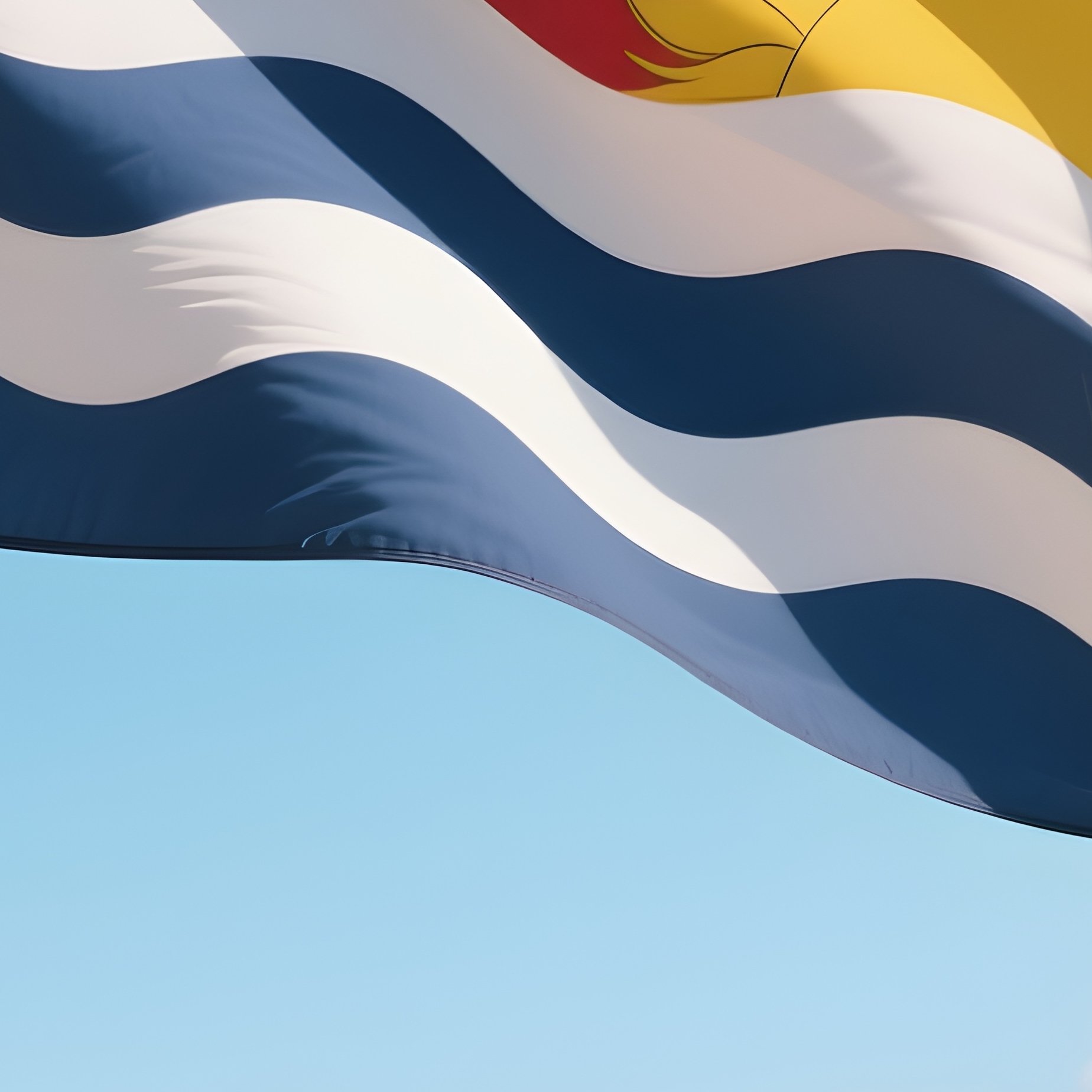 A Photorealistic Kiribati Flag Fluttering Beside A Shallow Pacific Lagoon. - Full Resolution Quality Preview