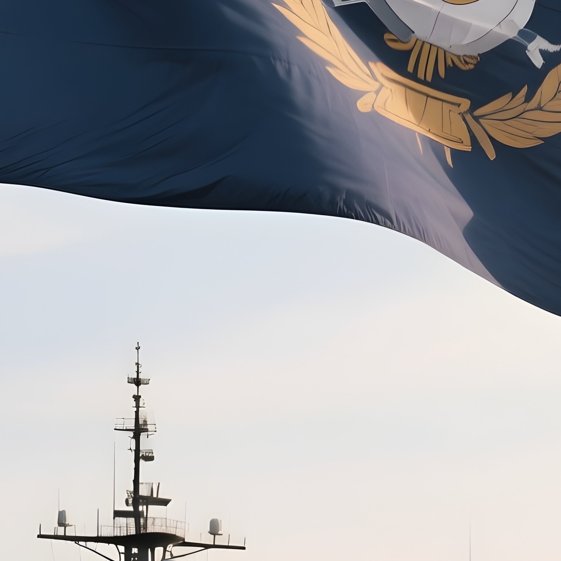 A Photorealistic Long Distance Cruiser Displaying Its Maritime Flag Proudly Along The Skyline. - Full Resolution Quality Preview