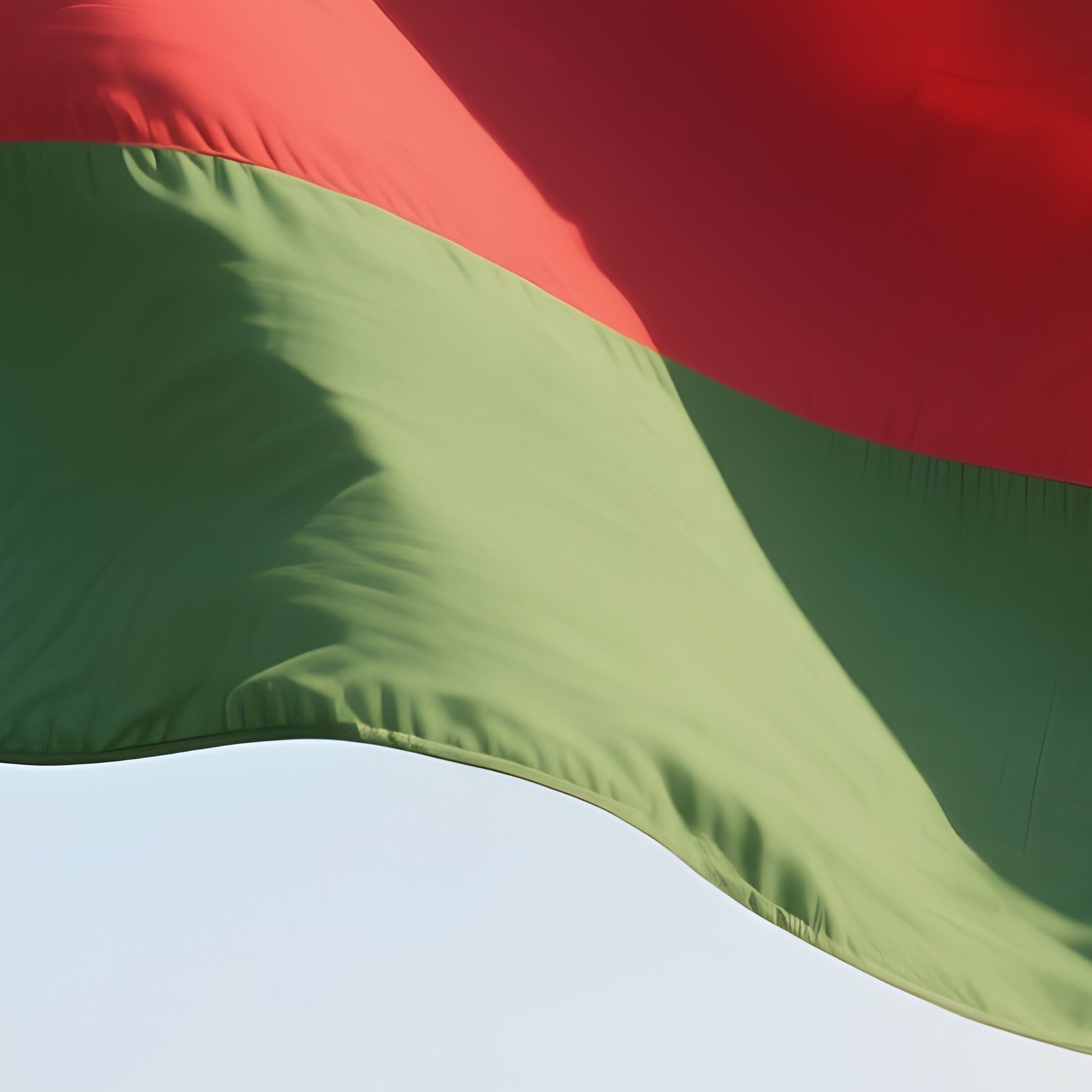 A Photorealistic Malawian Flag Fluttering Near A Lakeside Village. - Full Resolution Quality Preview