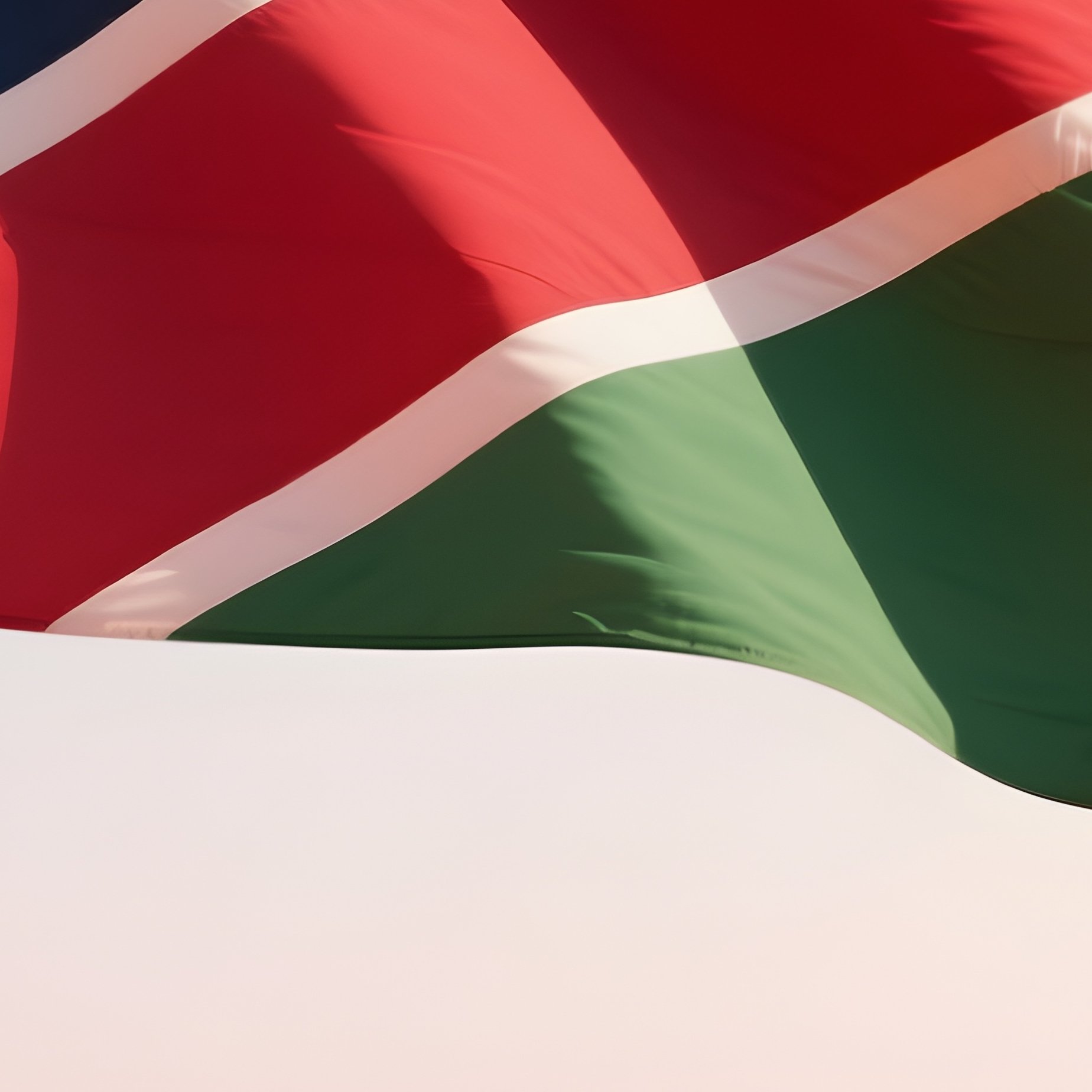 A Photorealistic Namibian Flag Fluttering Over Vast Red Desert Dunes. - Full Resolution Quality Preview