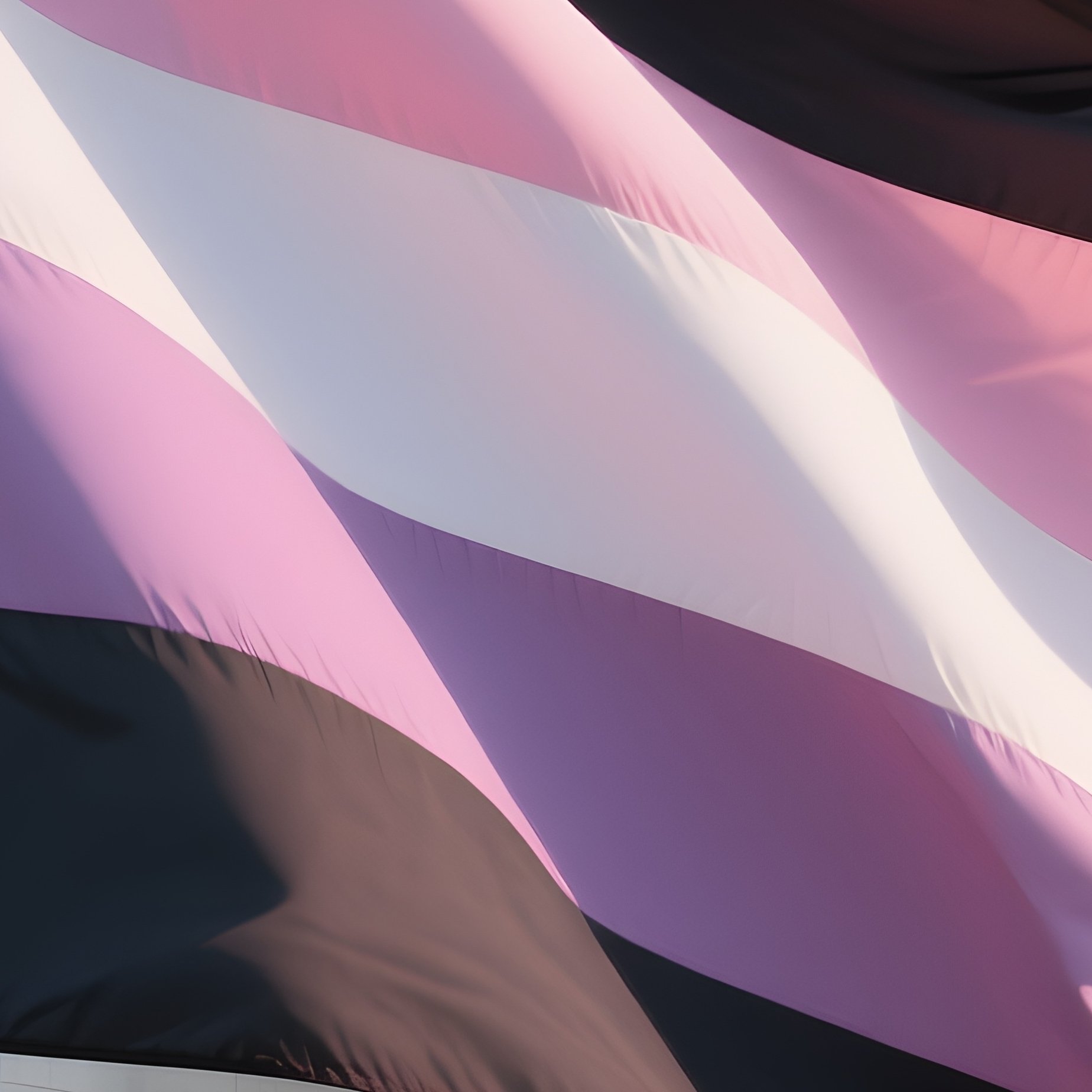 A Photorealistic Nonbinary Flag Rippling Beside A Contemporary Art Museum. - Full Resolution Quality Preview
