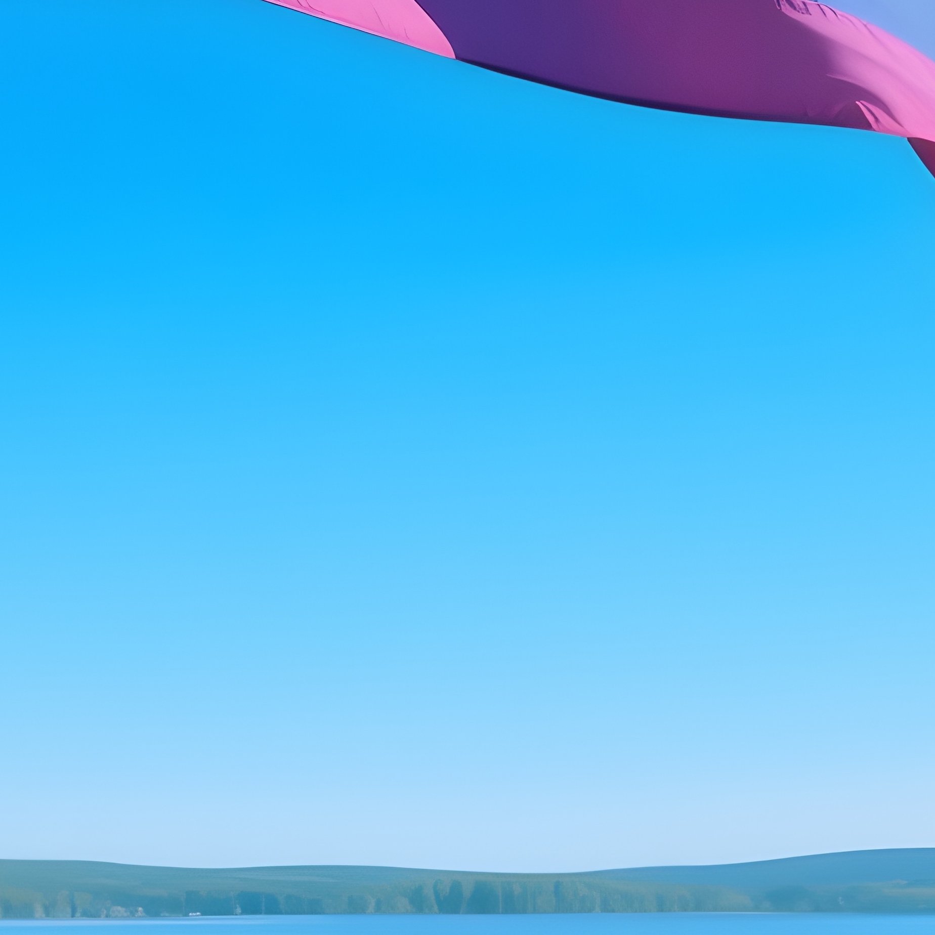 A Photorealistic Rainbow Flag Fluttering Beside A Calm Lakeside Pier Under A Vivid Blue Sky. - Full Resolution Quality Preview
