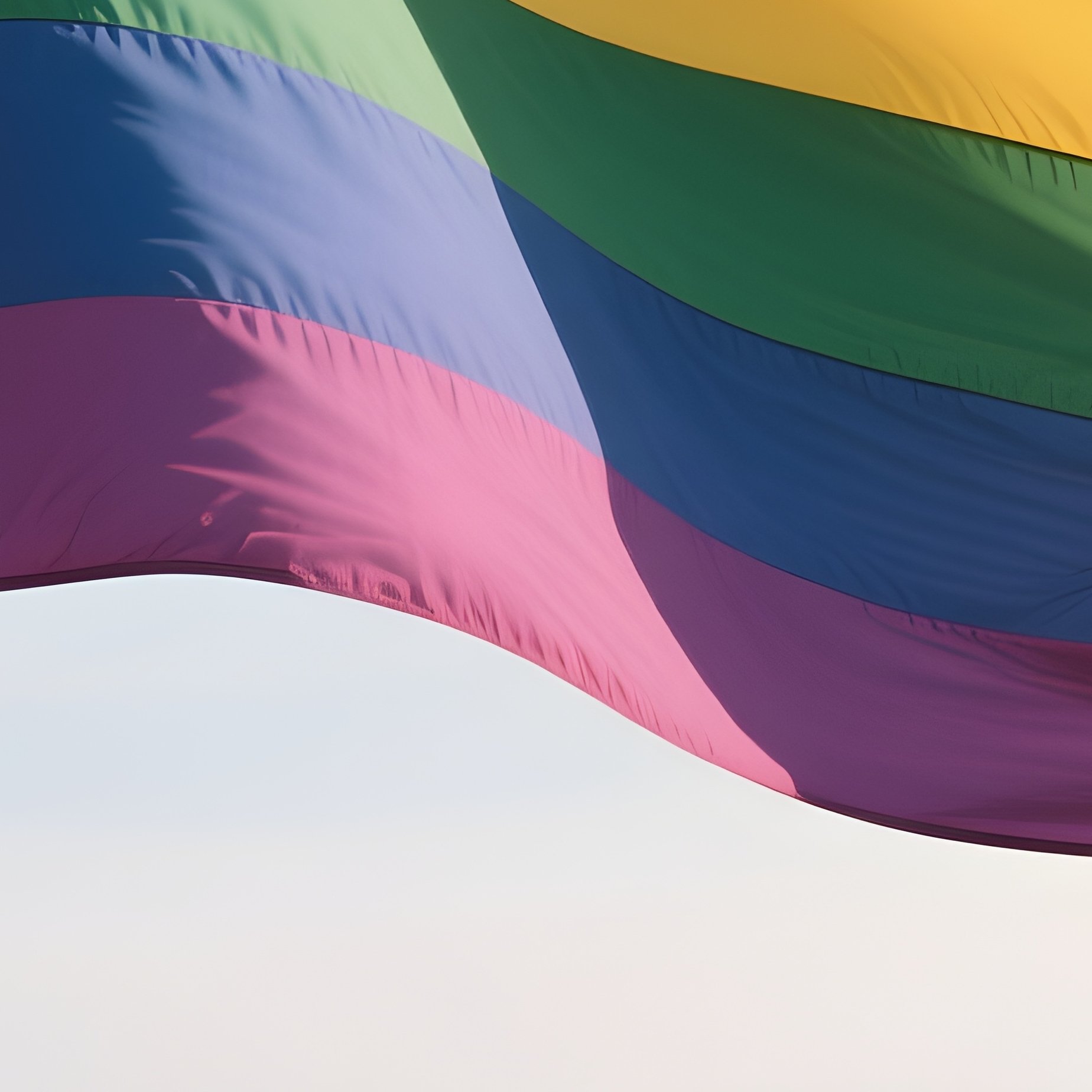 A Photorealistic Rainbow Flag Flying Above A Festival Ground Filled With Distant Tents And People. - Full Resolution Quality Preview