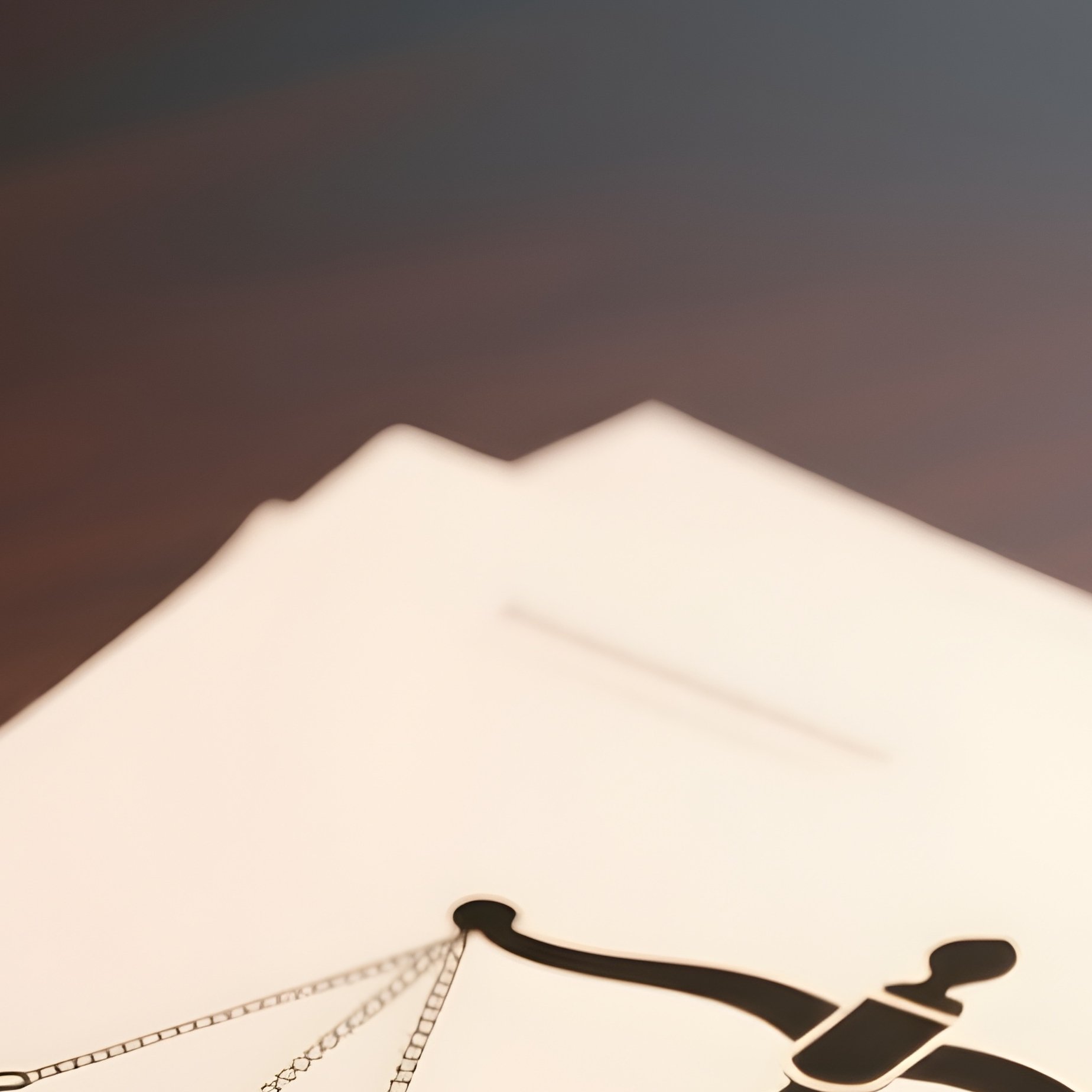 A Photorealistic Scales Of Justice Symbol Printed On A Document Lying Under A Brass Reading Lamp. - Full Resolution Quality Preview