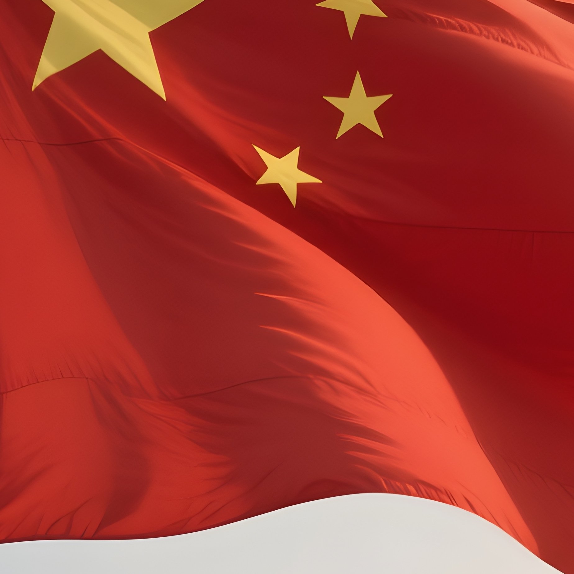 A Photorealistic Scene Of The National Flag Of China Flying At Half Mast On A Tall Flagpole, Gently Lowering In The Wind Against A Respectful, Calm Backdrop With Soft Natural Lighting. - Full Resolution Quality Preview