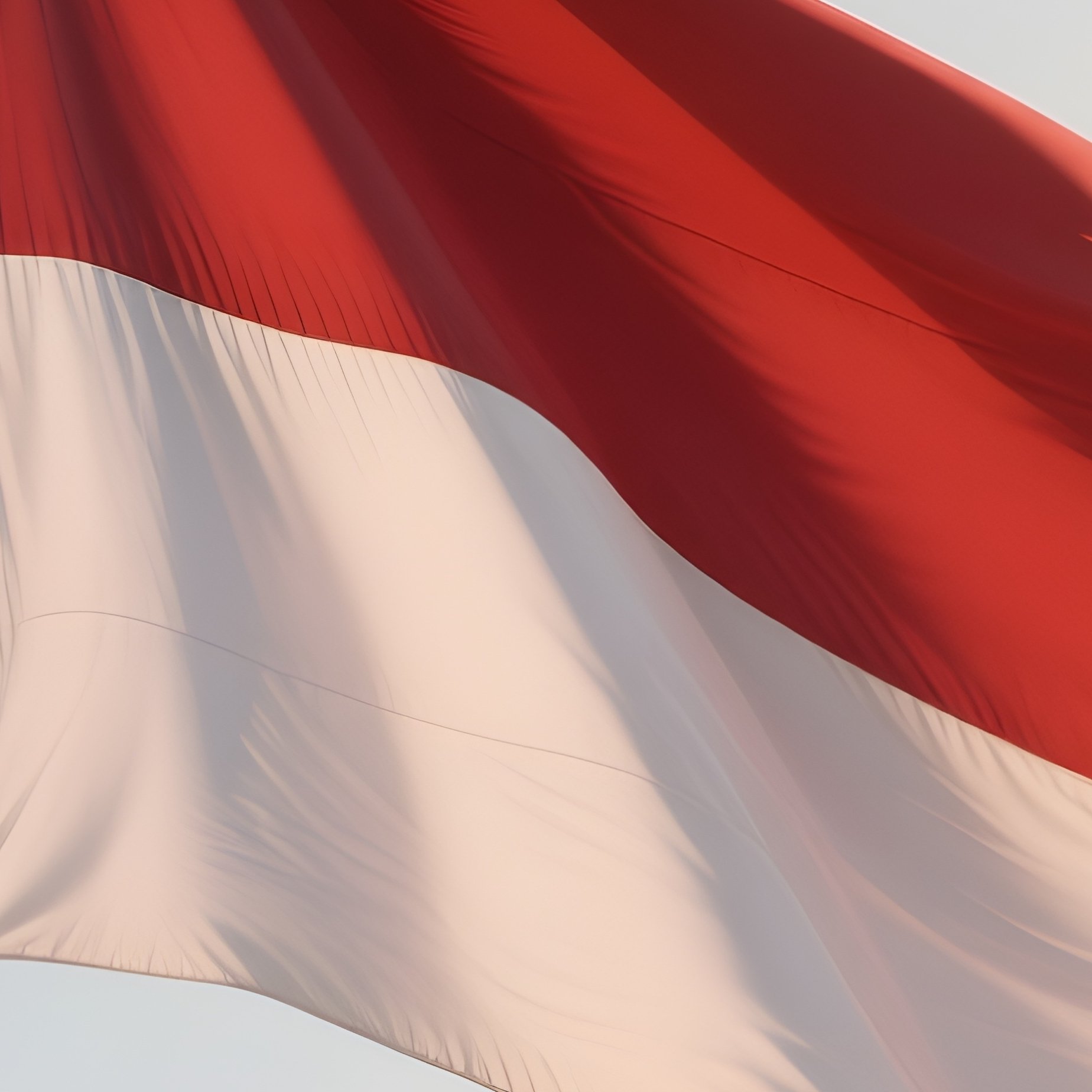 A Photorealistic Scene Of The National Flag Of Monaco Flying At Half Mast On A Tall Flagpole, Gently Lowering In The Wind Against A Respectful, Calm Backdrop With Soft Natural Lighting. - Full Resolution Quality Preview