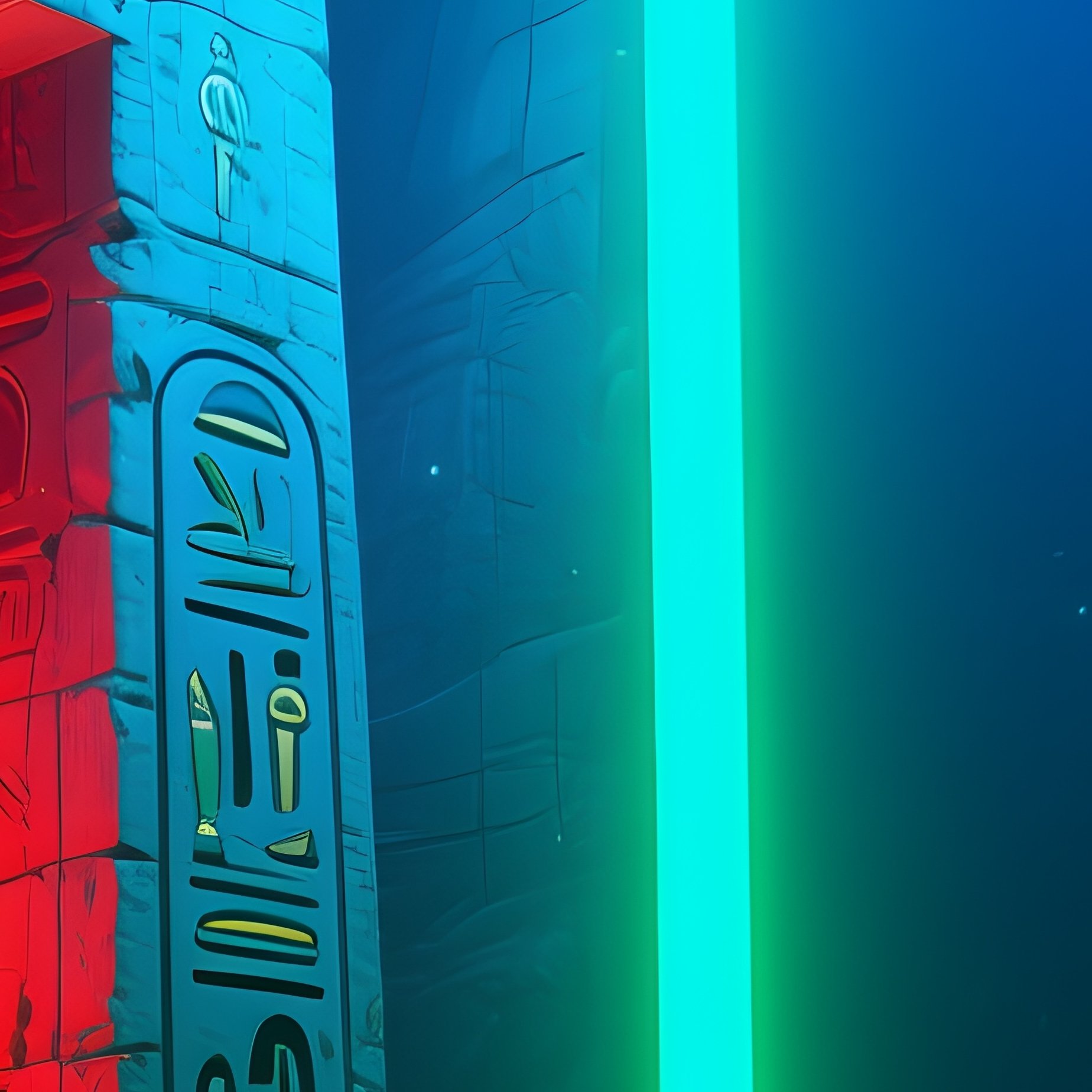 A Photorealistic Science Fiction Image Of An Egyptian Tomb With Painted Hieroglyphs - Full Resolution Quality Preview