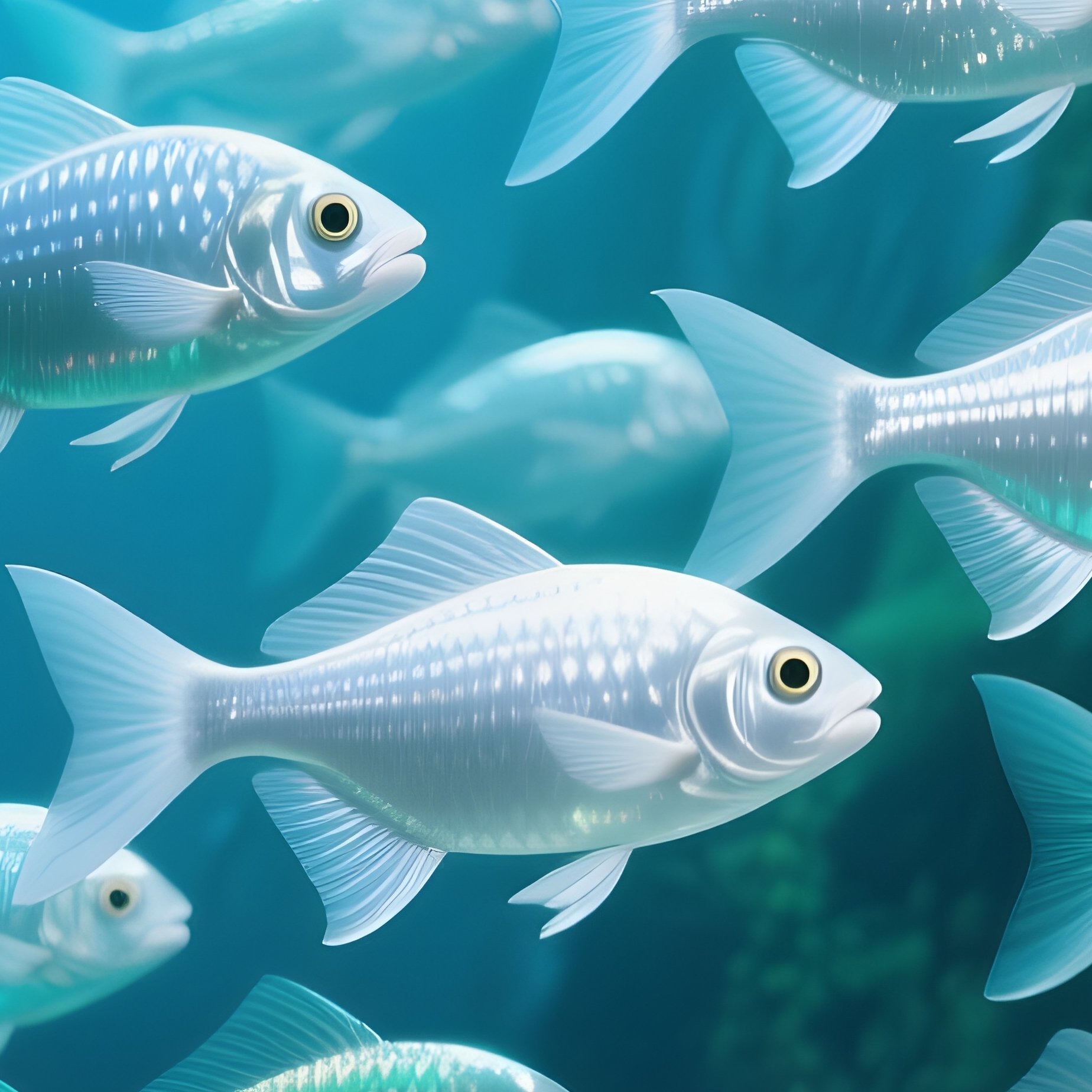 A Photorealistic Science Fiction Tight Shimmering School Of Tetras - Full Resolution Quality Preview