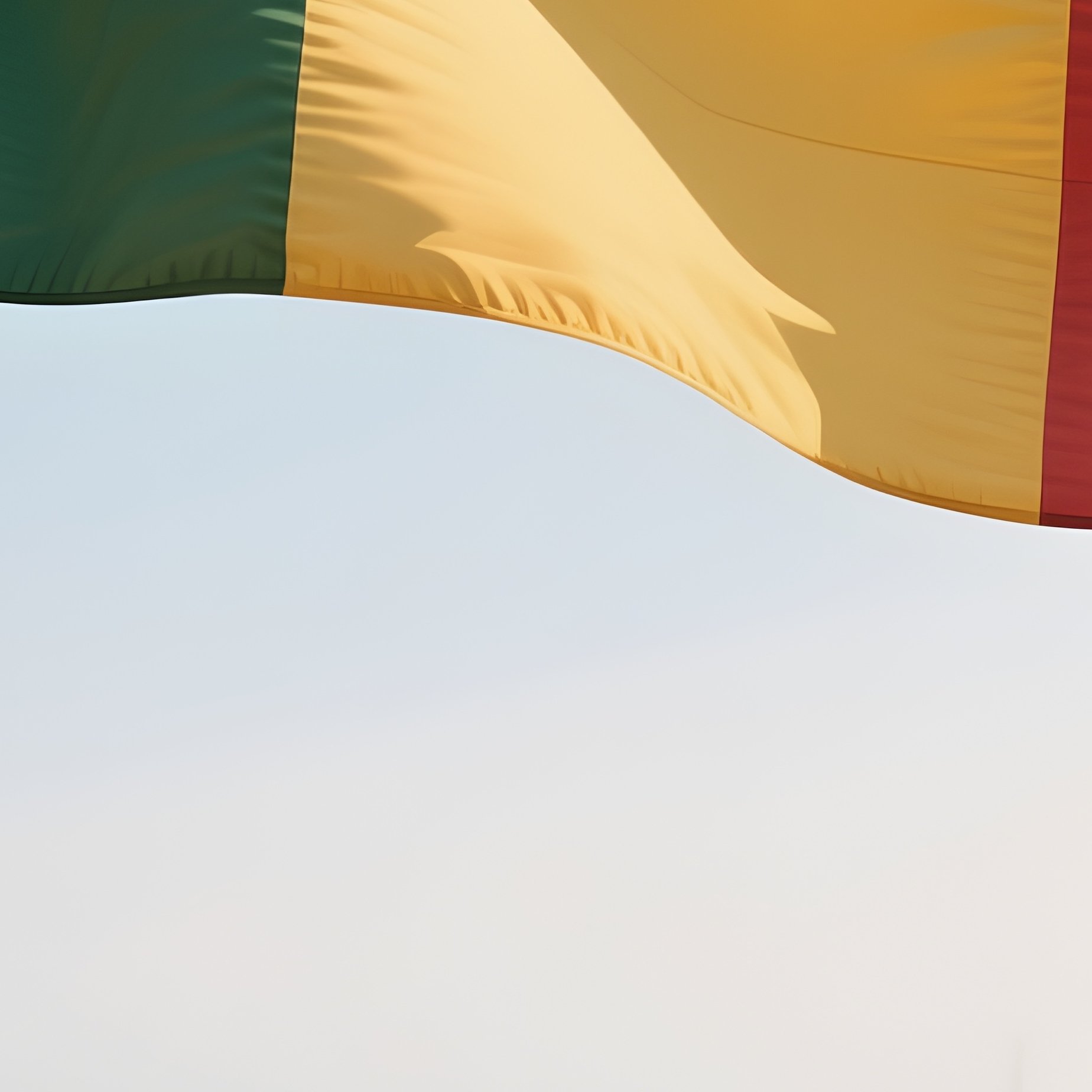 A Photorealistic Senegalese Flag Waving Beside A Coastal Fishing Harbor. - Full Resolution Quality Preview