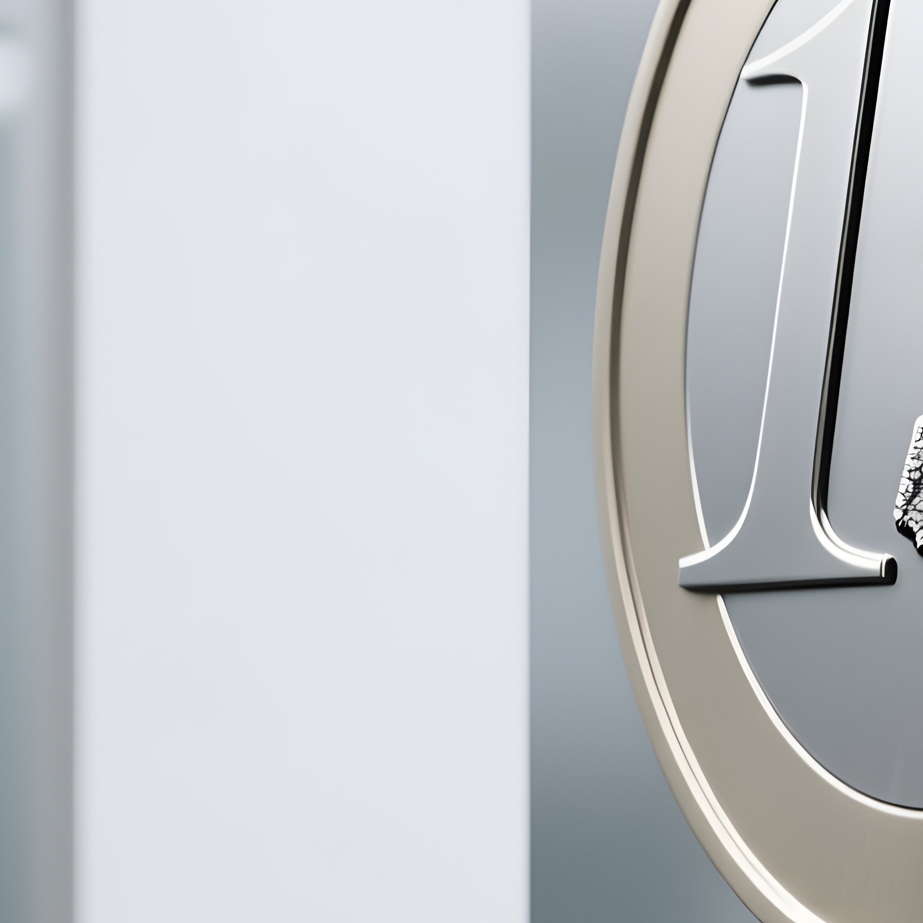 A Photorealistic Silver Euro Plaque Mounted On A White Wall In A Corporate Hallway. - Full Resolution Quality Preview