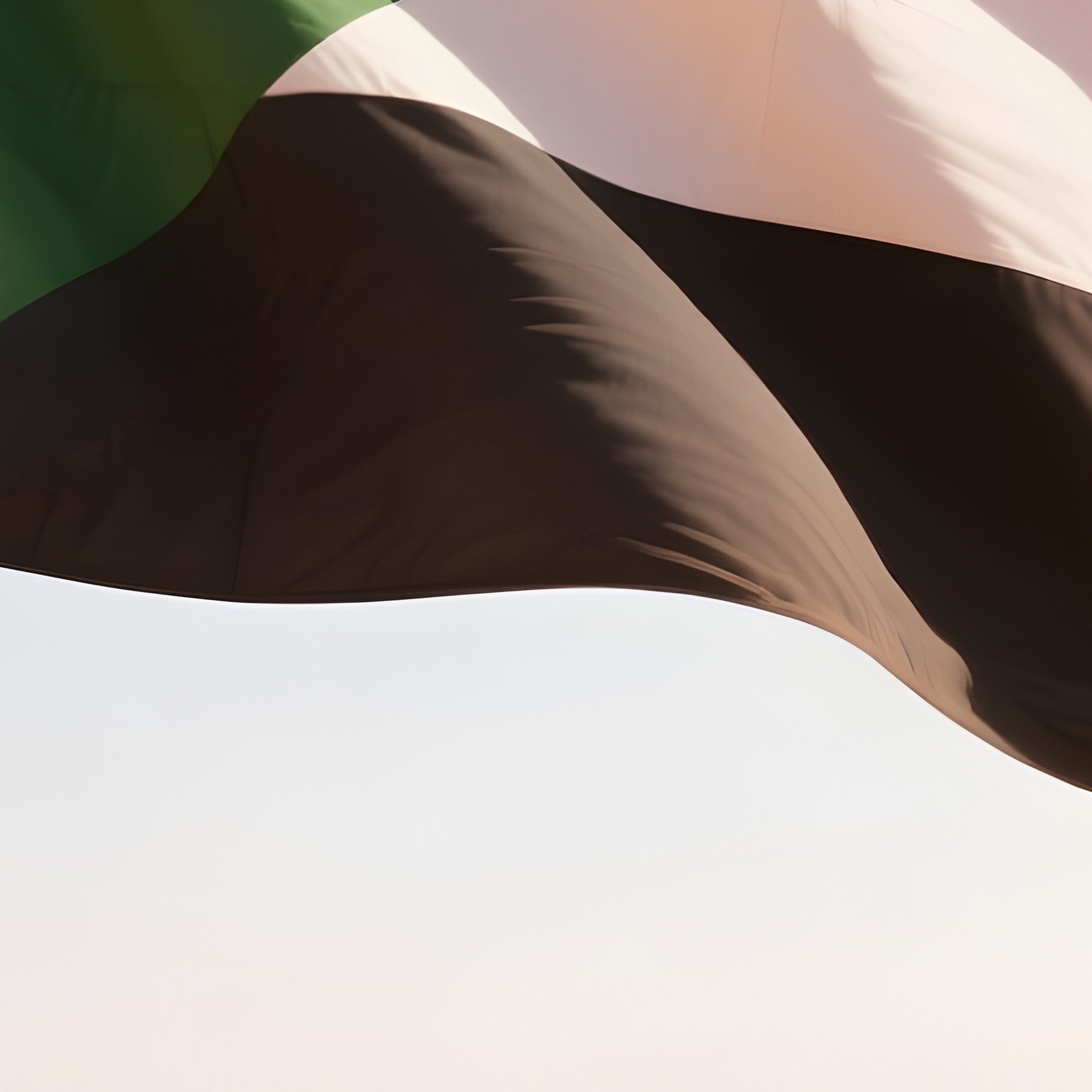 A Photorealistic Sudanese Flag Waving Above A Sunlit Desert Settlement. - Full Resolution Quality Preview