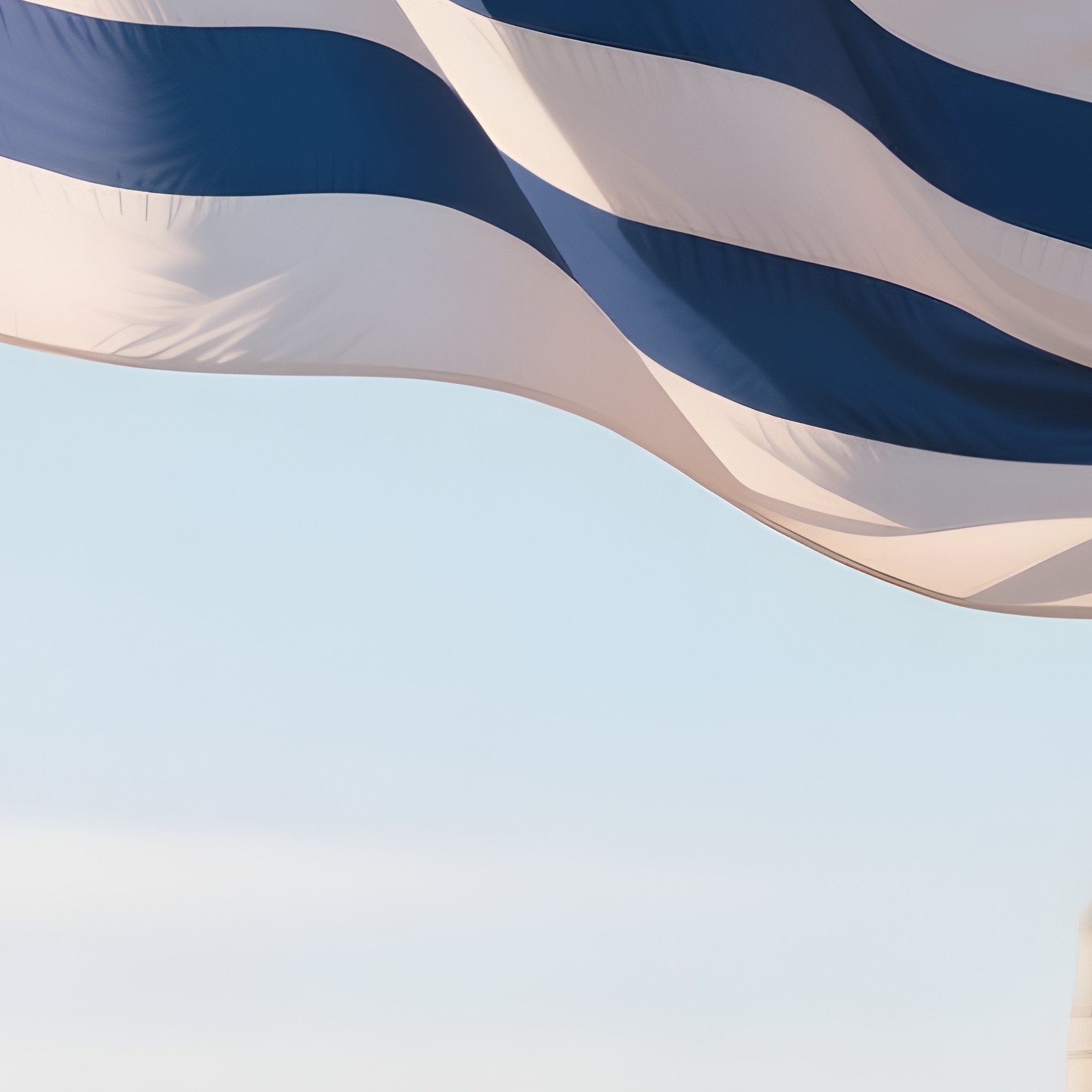 A Photorealistic Uruguayan Flag Waving Near A Historic Coastal Promenade. - Full Resolution Quality Preview