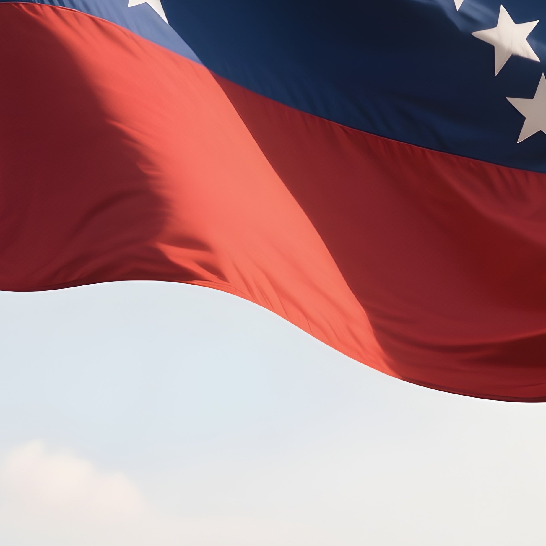 A Photorealistic Venezuelan Flag Waving Over A Tropical Savannah With Distant Mountains. - Full Resolution Quality Preview