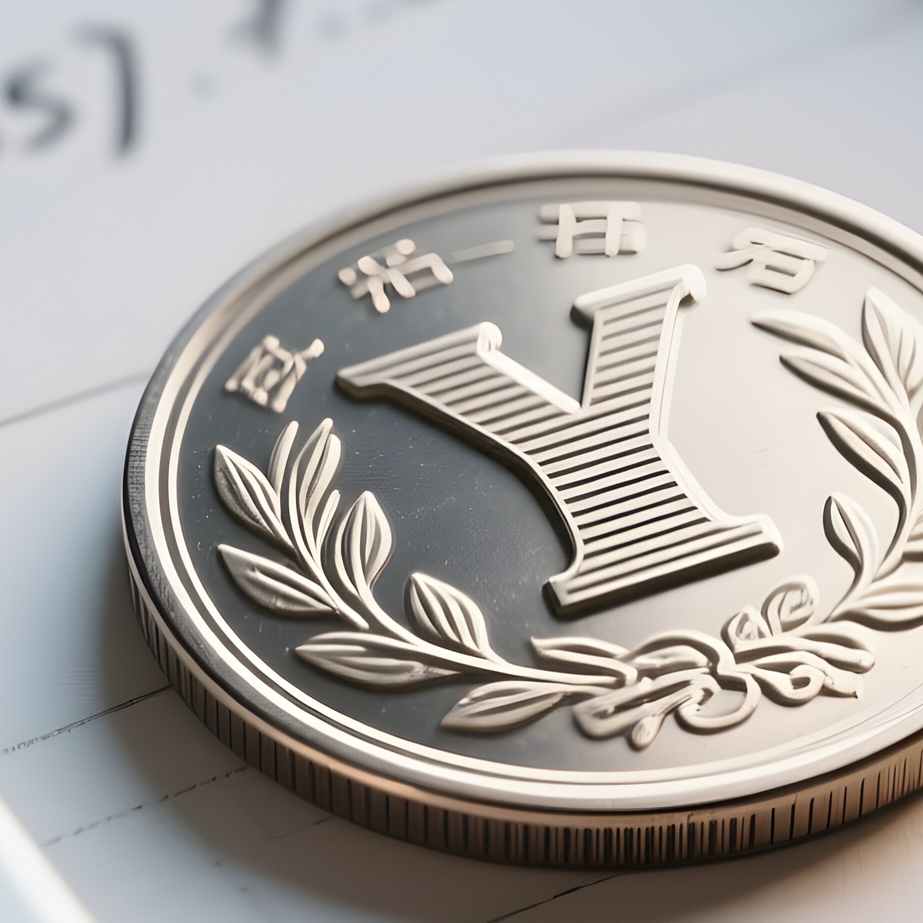 A Photorealistic Yen Coin Positioned Next To A Calculator And Handwritten Market Predictions. - Full Resolution Quality Preview