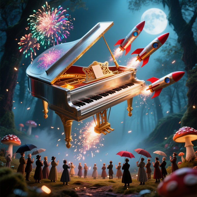 A Piano Playing Itself Using Its Keys As A Rocket Launcher