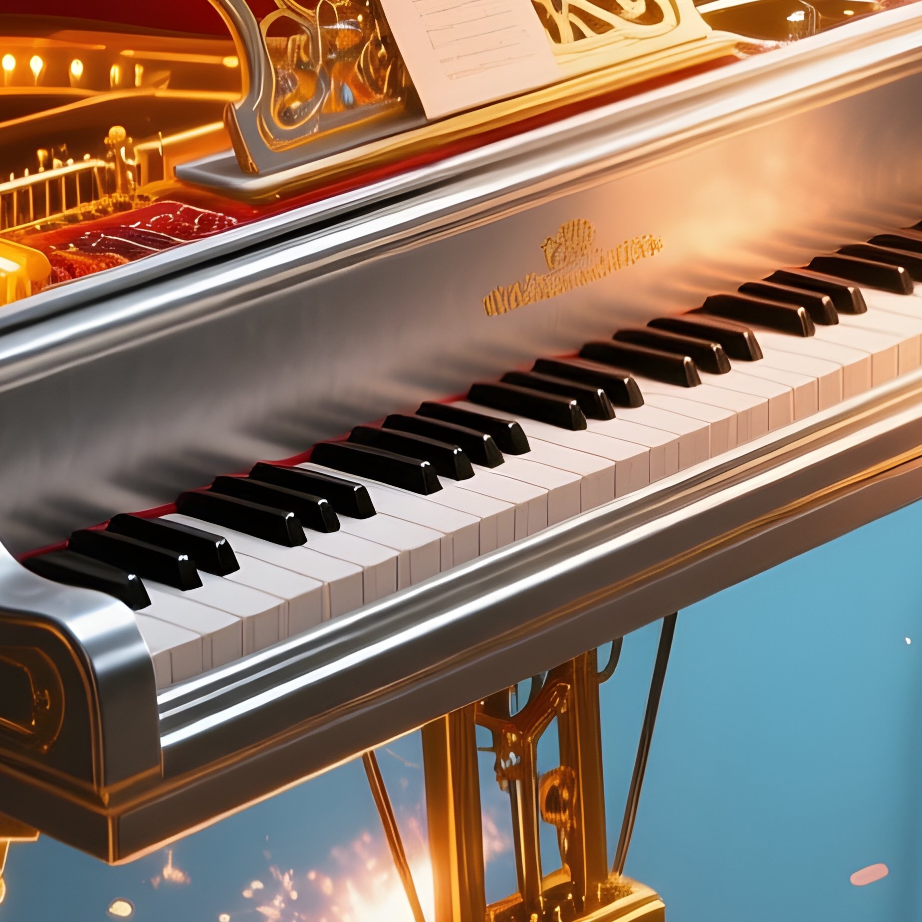 A Piano Playing Itself Using Its Keys As A Rocket Launcher - Full Resolution Quality Preview