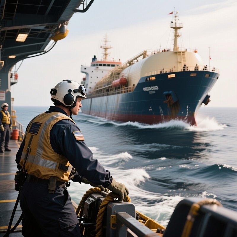 A Pilot Tender Preparing To Escort An Inbound Tanker