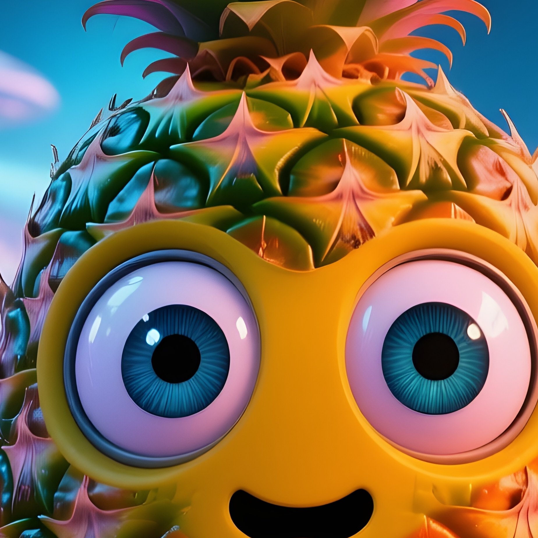 A Pineapple With Googly Eyes Leading A Parade Science Fiction - Full Resolution Quality Preview
