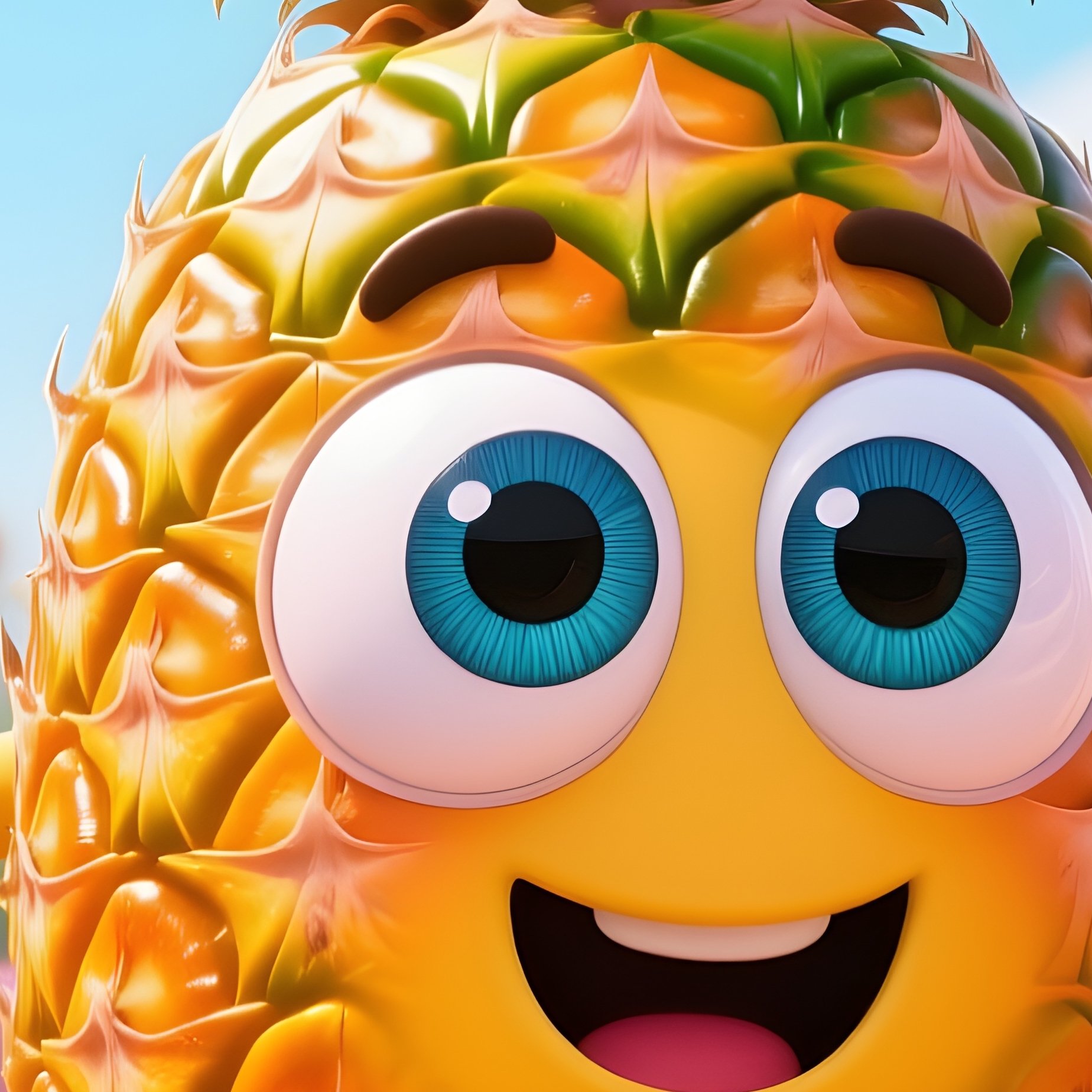 A Pineapple With Googly Eyes Leading A Parade - Full Resolution Quality Preview