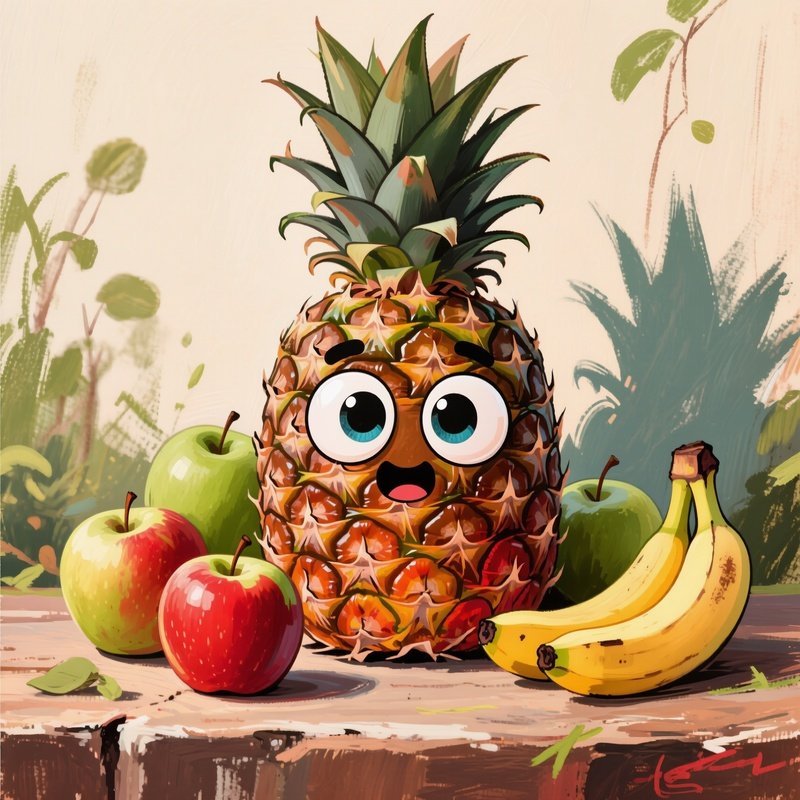 A Pineapple With Googly Eyes Leading A Parade