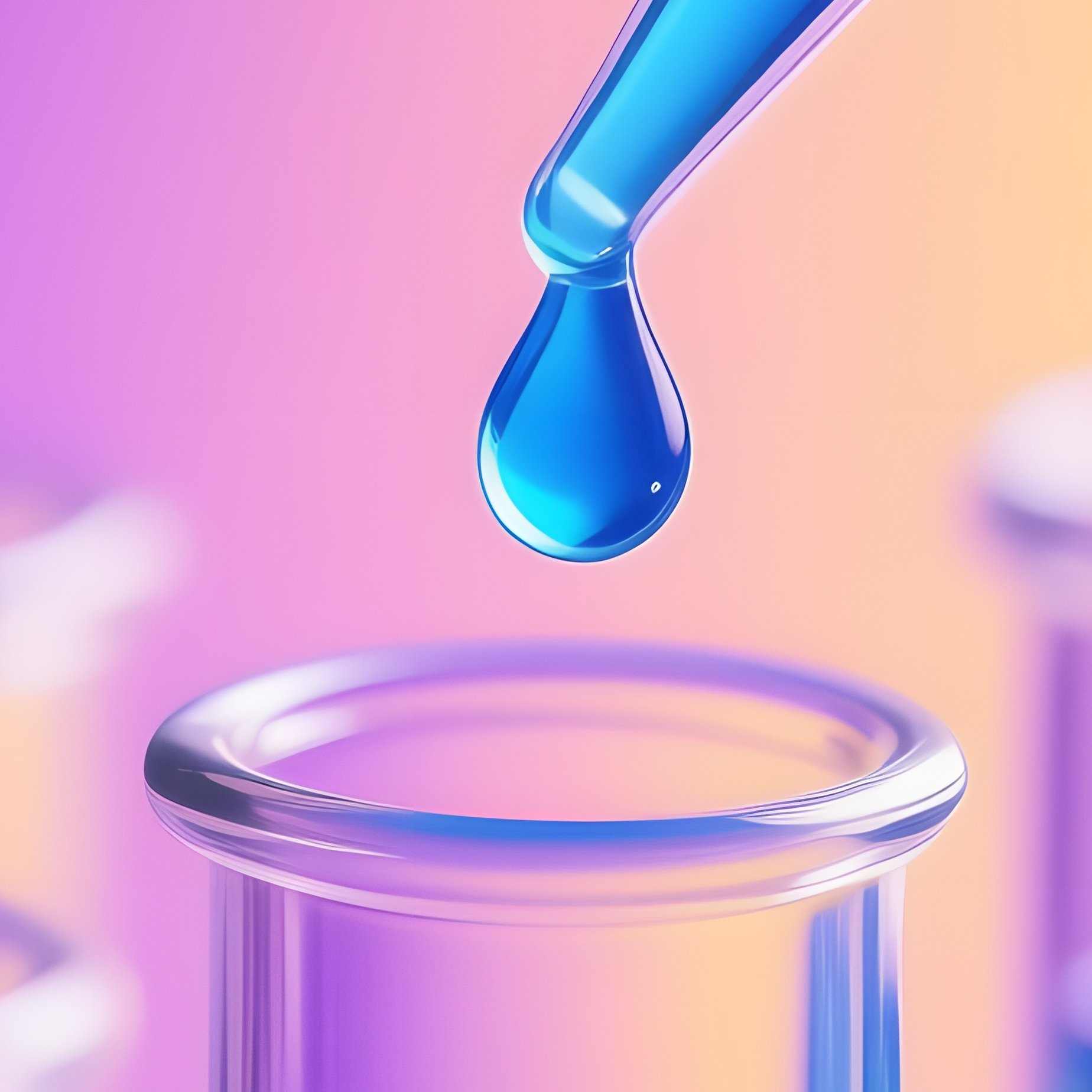 A Pipette Dispensing A Drop Into Test Tubes Science Laboratory - Full Resolution Quality Preview