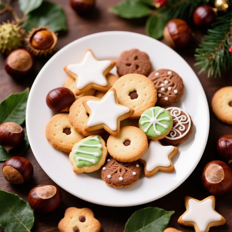 A Plate Of Assorted Cookies And Biscuits Cookies Biscuits