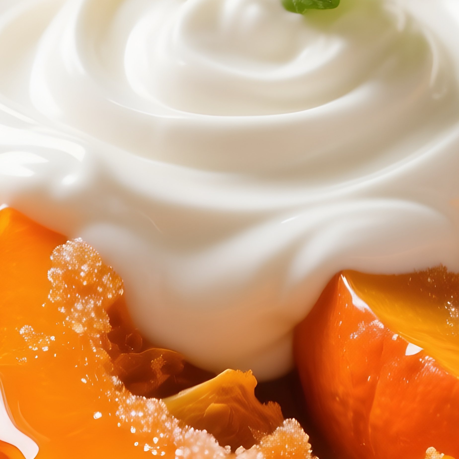 A Plate Of Sweet Pumpkin Kadoo Cooked With Sugar And Topped With Yogurt - Full Resolution Quality Preview