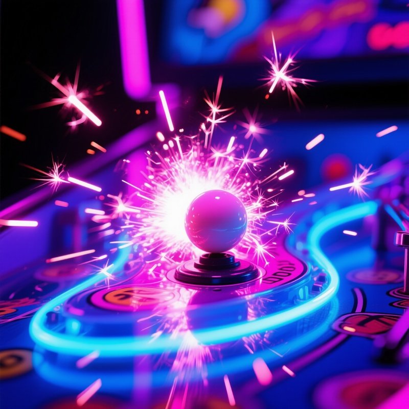 A Pop Bumper Glowing Violently As The Ball Strikes It