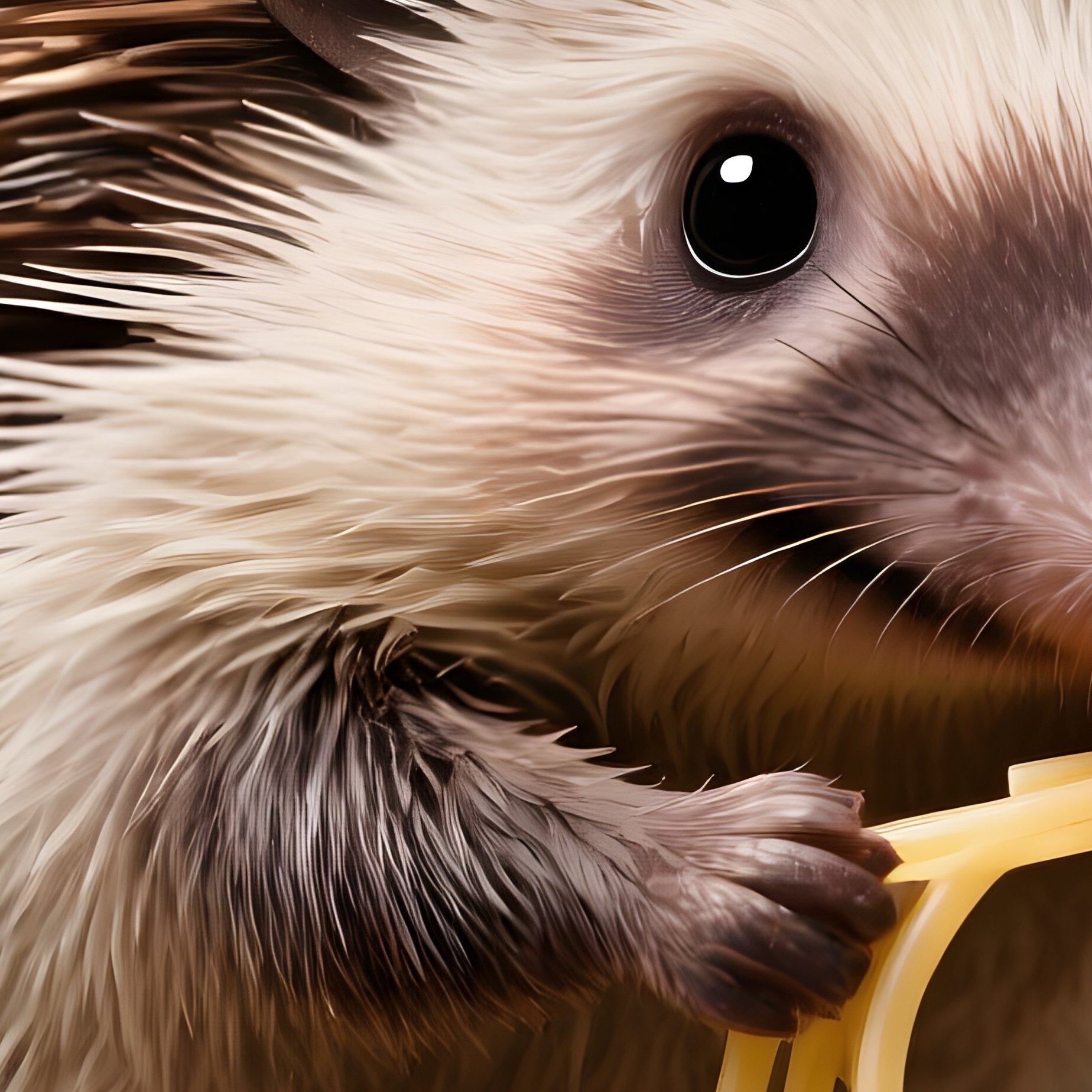 A Porcupine Painting Self Portraits With Spaghetti - Full Resolution Quality Preview
