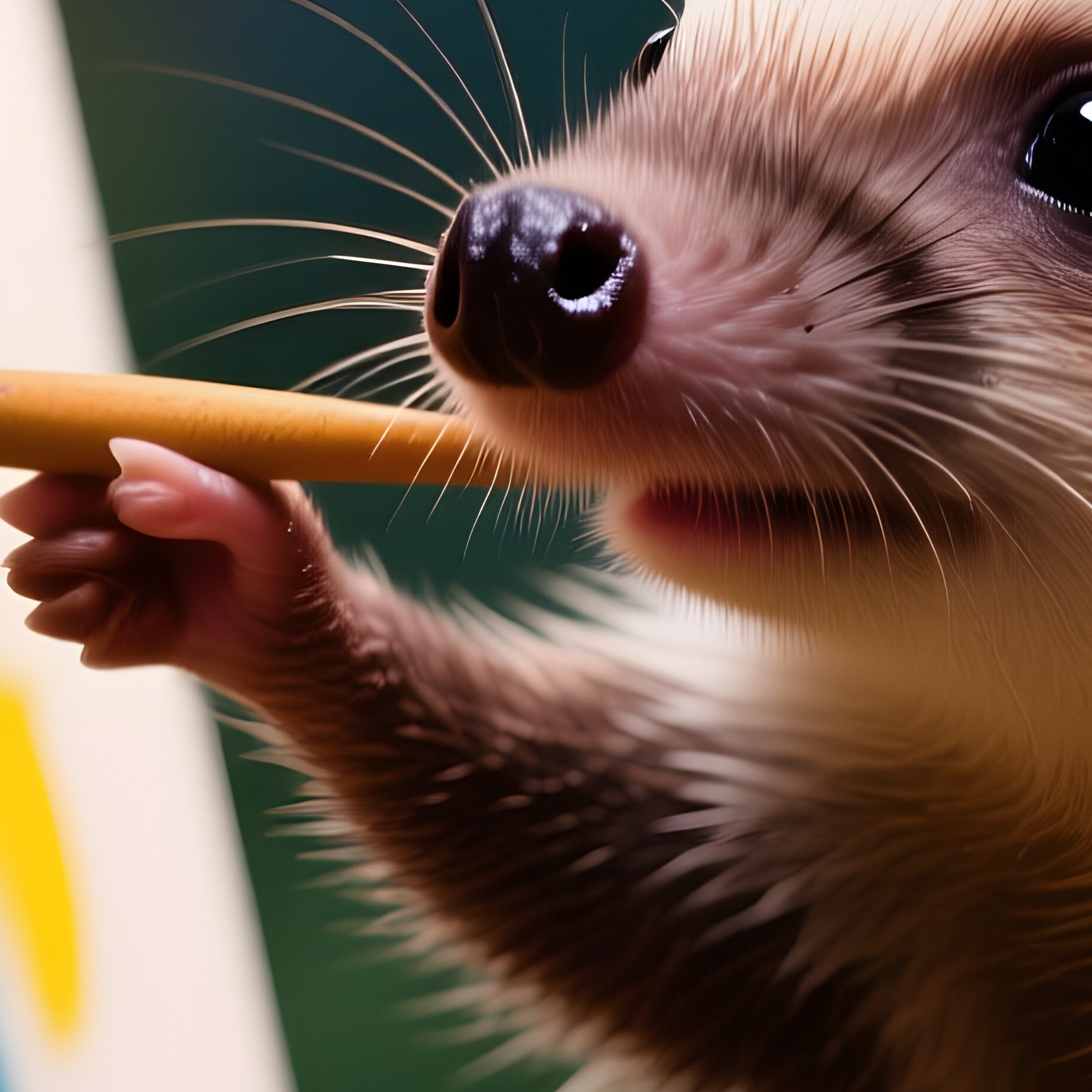 A Porcupine Self Portraits With Spaghetti Painting - Full Resolution Quality Preview