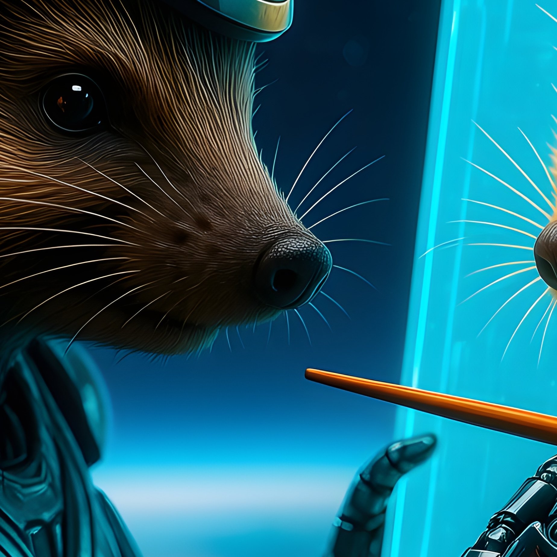 A Porcupine Self Portraits With Spaghetti Science Fiction - Full Resolution Quality Preview