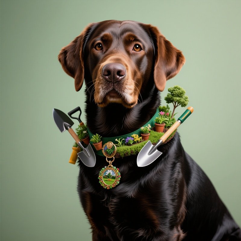 A Portrait Of A Landscaping Labrador Retriever