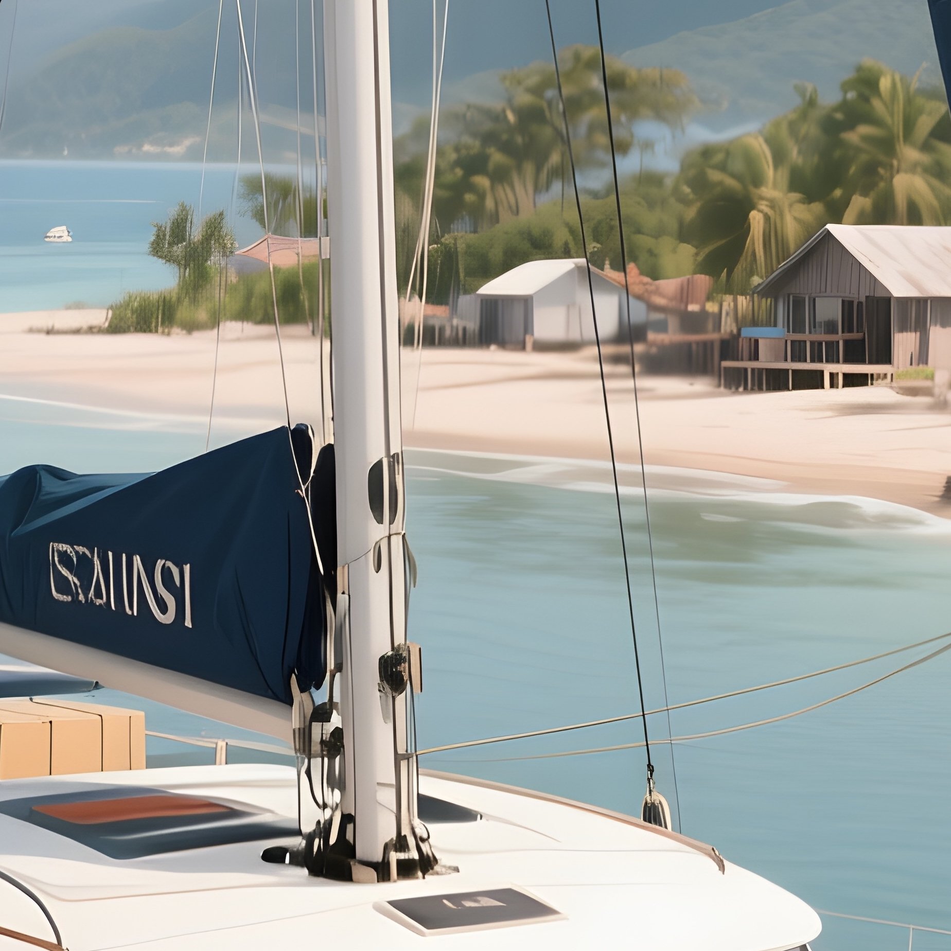 A Power Catamaran Delivering Goods To Remote Coastal Villages - Full Resolution Quality Preview