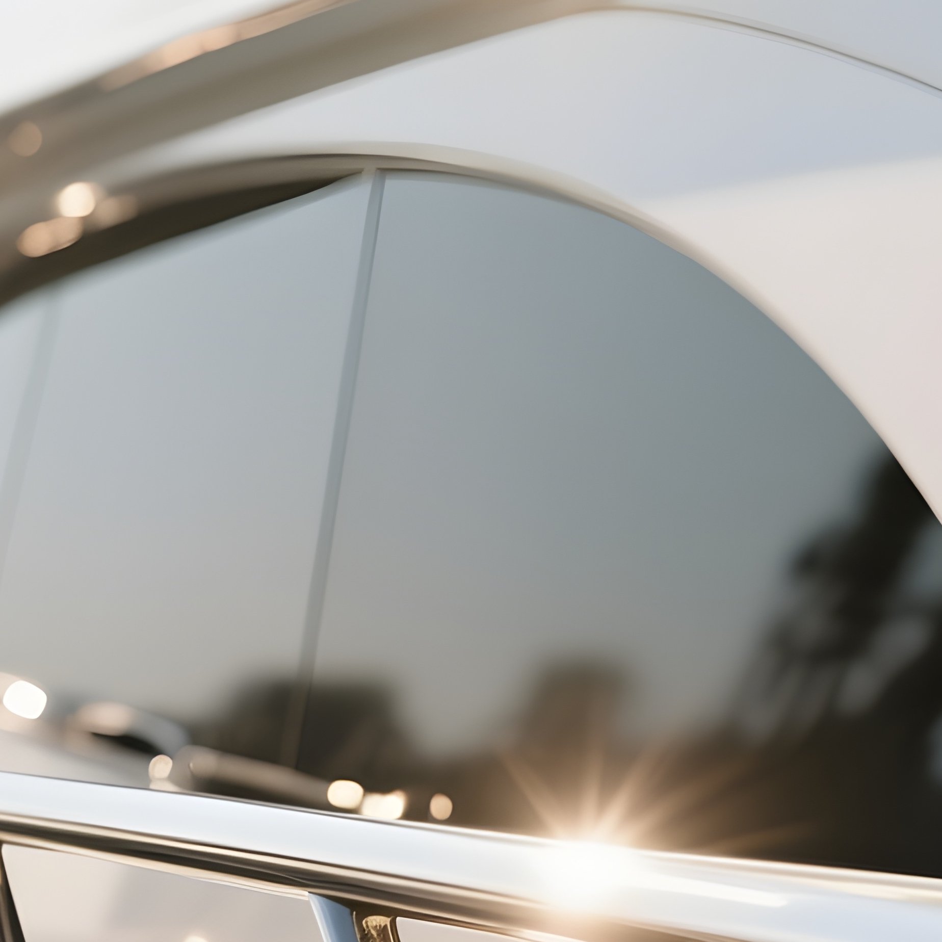 A Premium Motor Yacht With Reflective Chrome Railings In Sunlight - Full Resolution Quality Preview