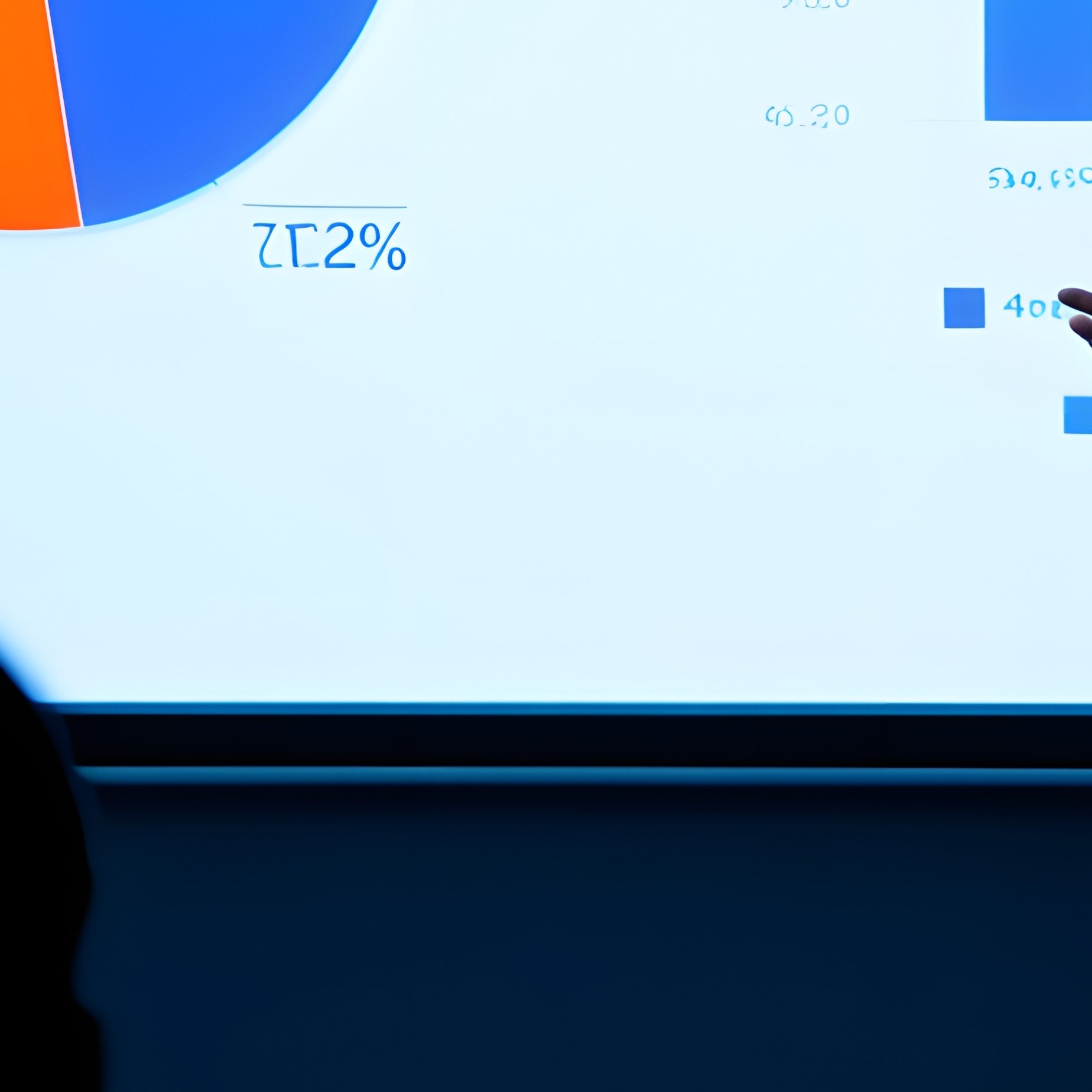 A Presenter Giving A Presentation On Market Share Presentation - Full Resolution Quality Preview