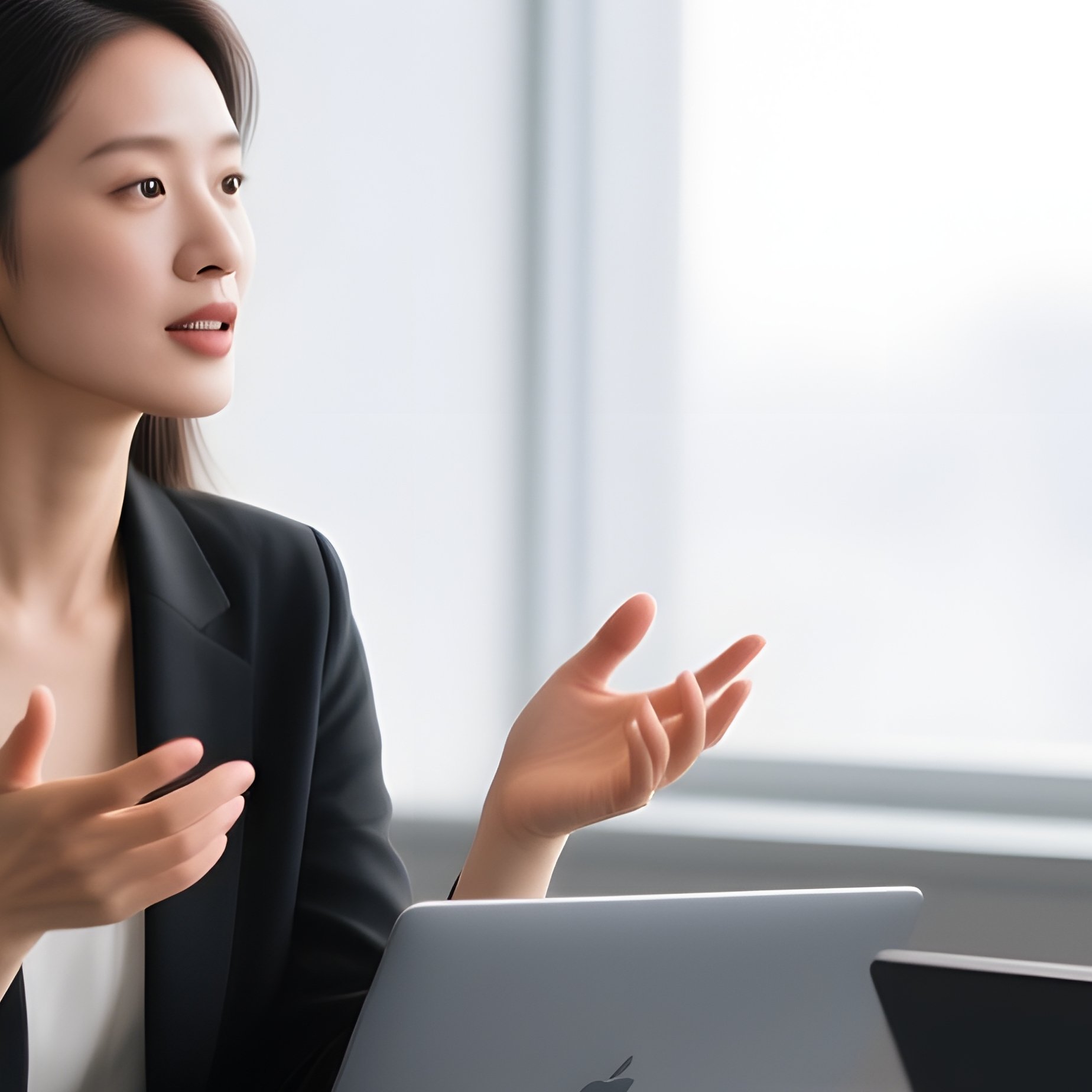 A Professional Meeting Or Discussion Among Three Individuals - Full Resolution Quality Preview