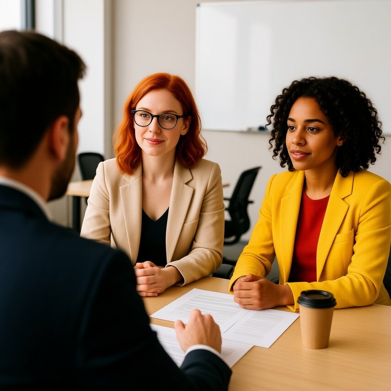 A Professional Meeting Or Discussion Among Three Individuals
