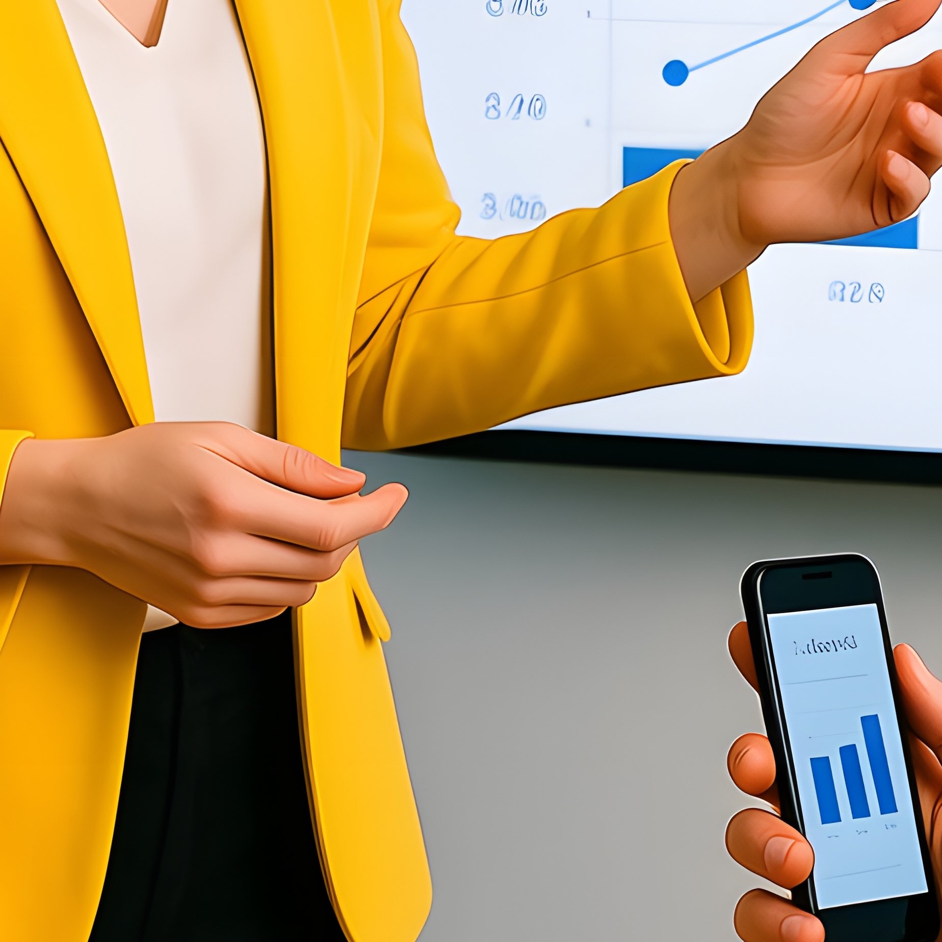 A Professional Meeting Or Presentation In An Office Setting - Full Resolution Quality Preview