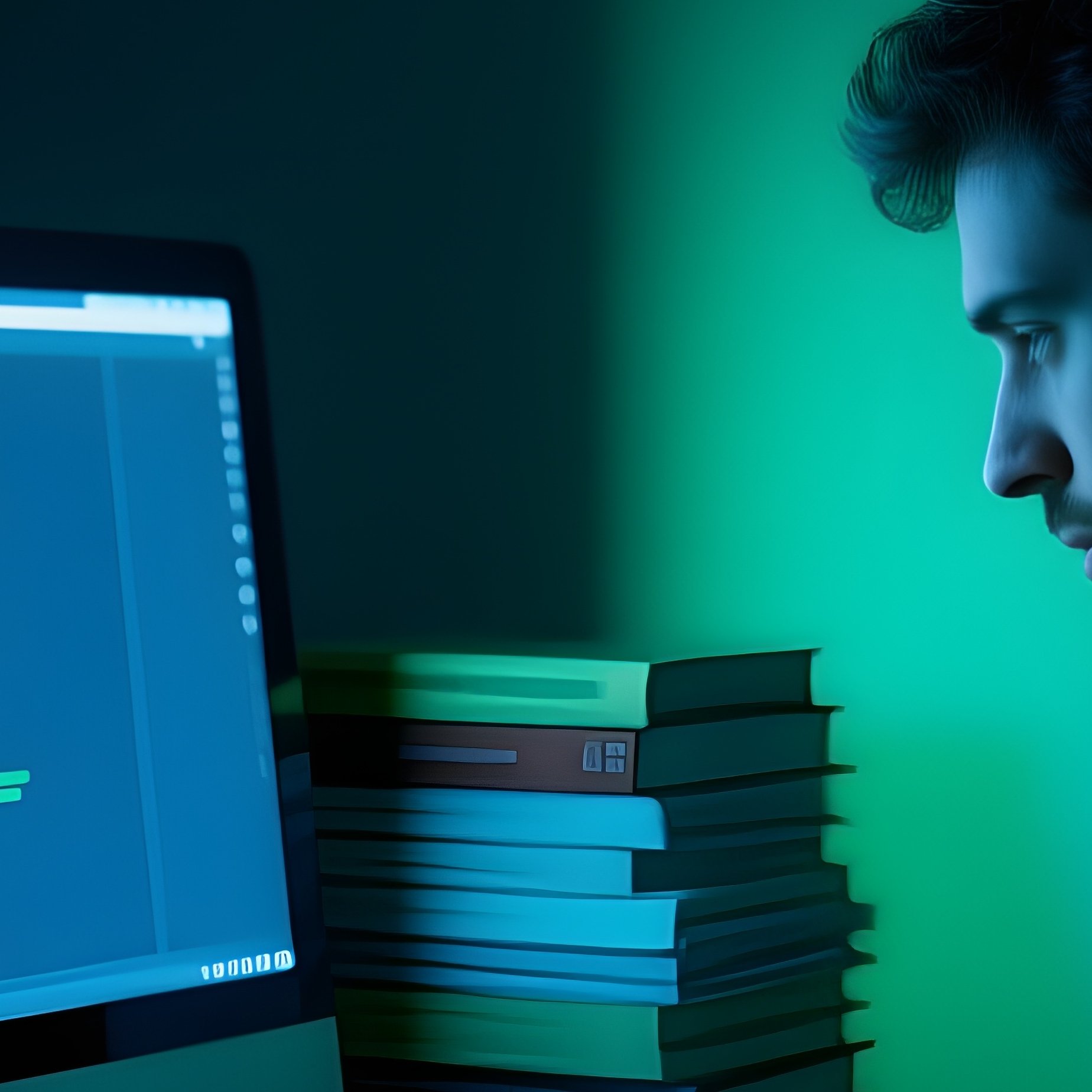 A Programmer Coding At Night - Full Resolution Quality Preview