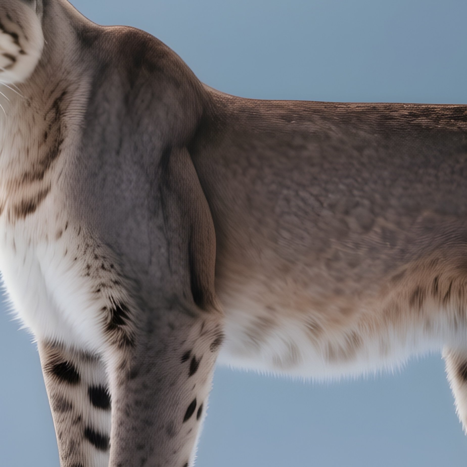A Puma Standing On A Snowy Cliff Under Full Moon. - Full Resolution Quality Preview