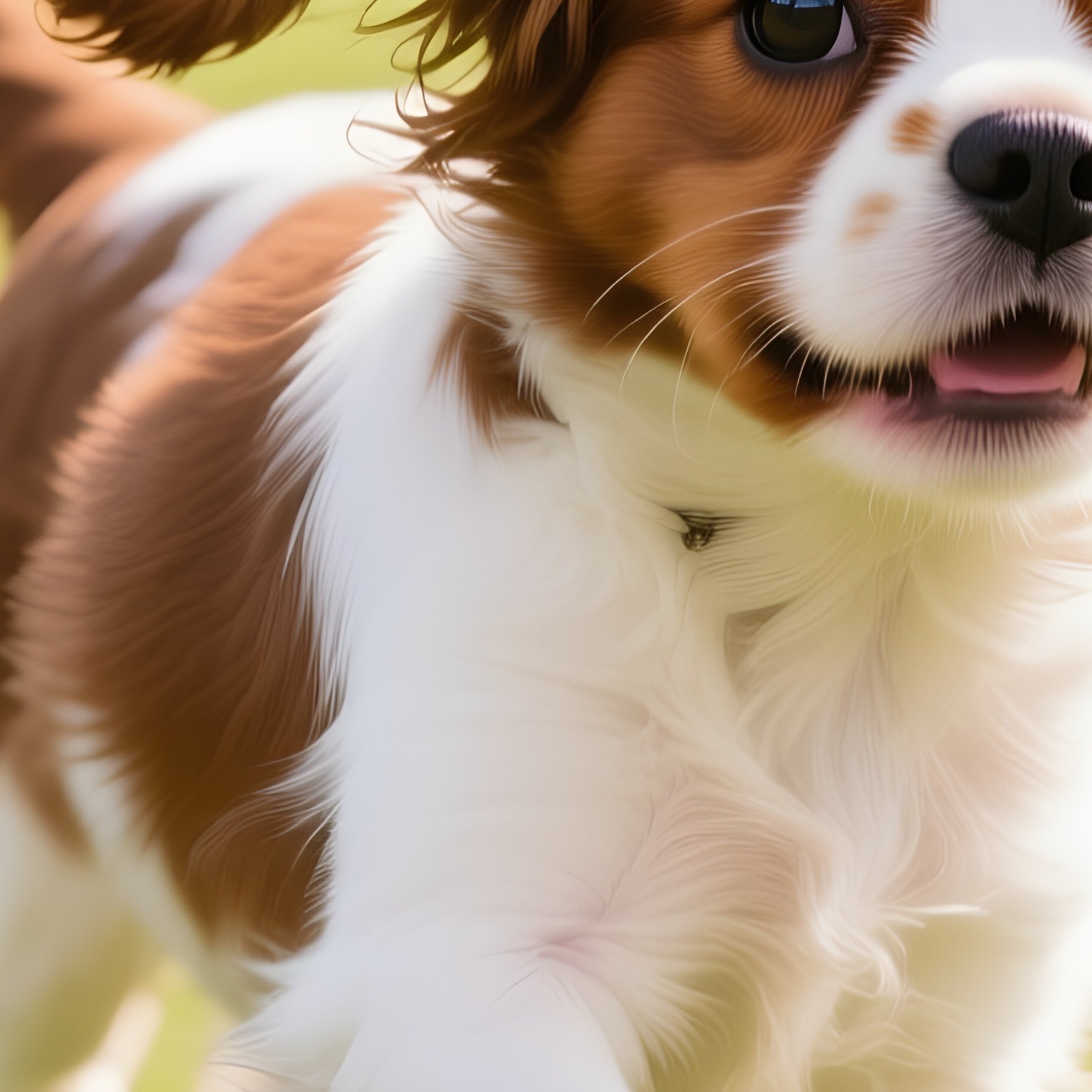 A Puppy Cavalier King Charles Spaniel Playing Outdoors - Full Resolution Quality Preview