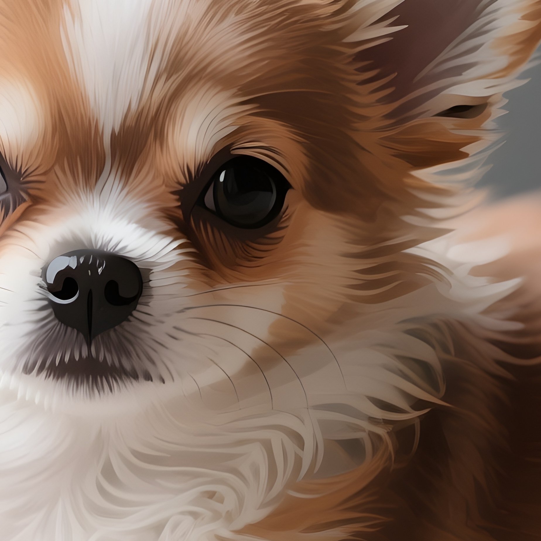 A Puppy Chihuahua In Digital Art Still Life - Full Resolution Quality Preview
