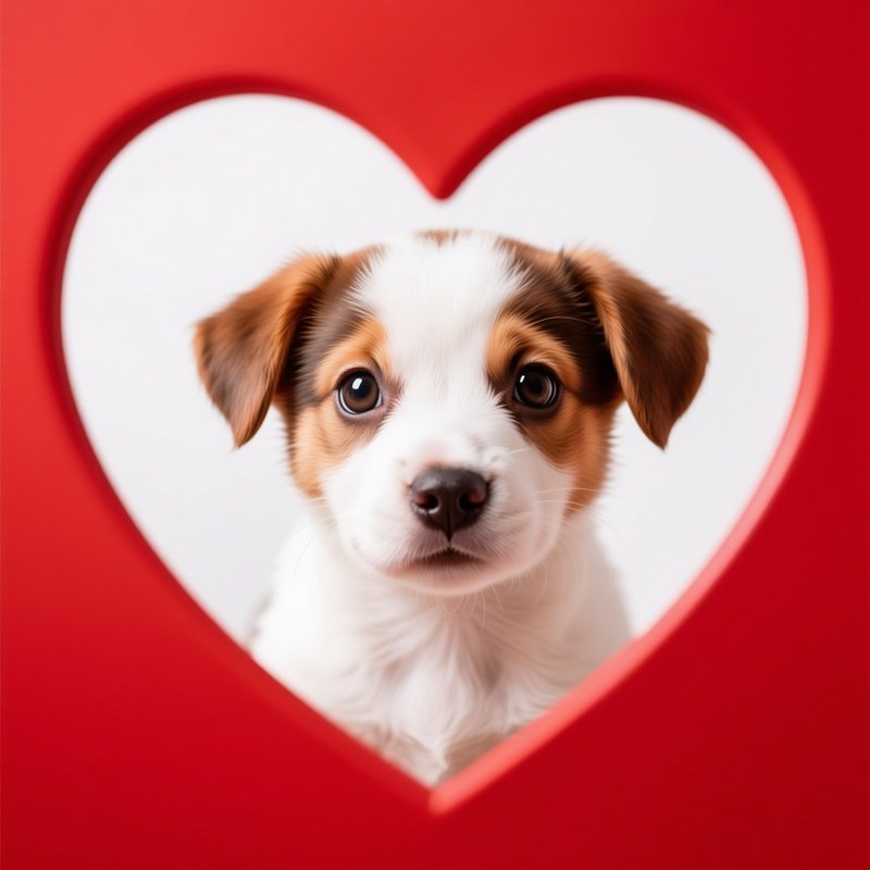 A Puppy Framed By A Heart Shaped Object Puppy Heart