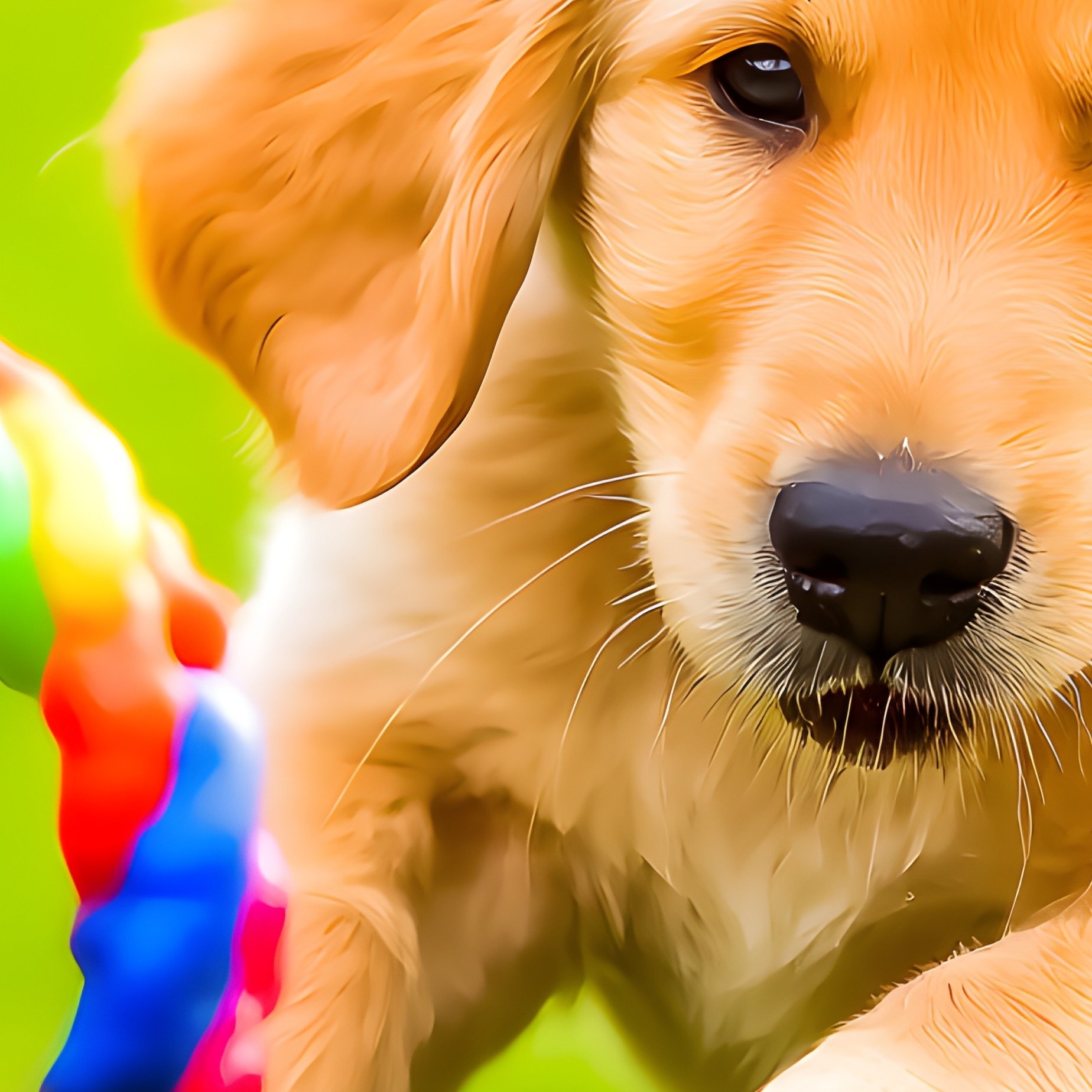 A Puppy Golden Retriever Playing With Toy - Full Resolution Quality Preview