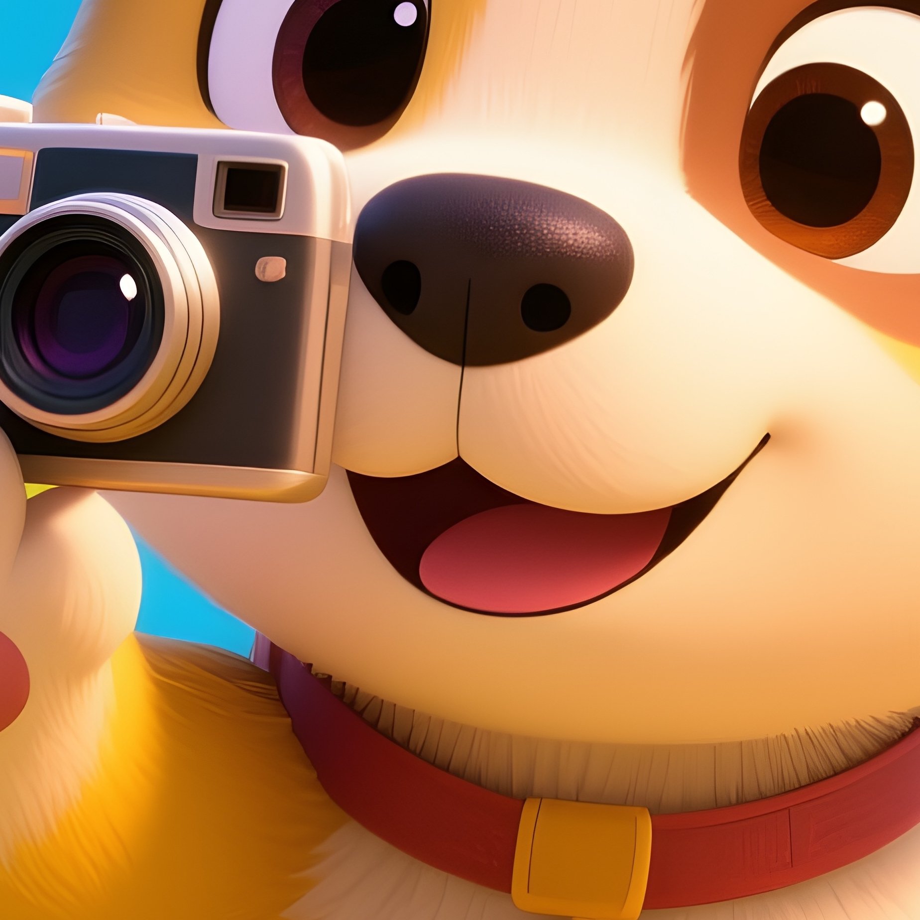 A Puppy Taking Selfies With Butterflies - Full Resolution Quality Preview