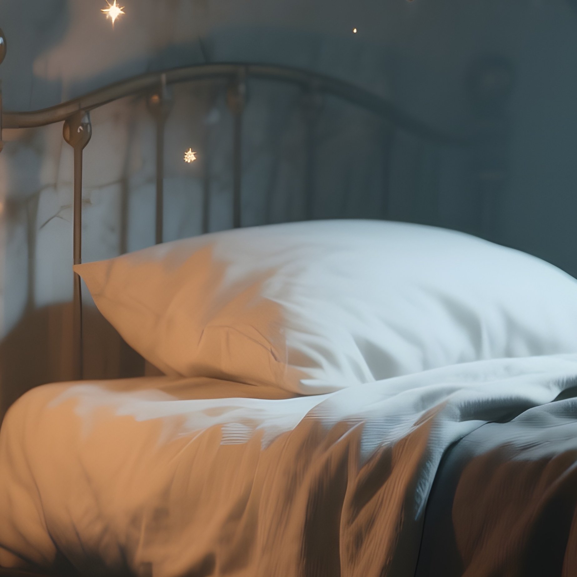 A Quiet Attic Bedroom Lit By A Single Candle, Shadows Dancing On Cracked Plaster Walls, Old - Full Resolution Quality Preview